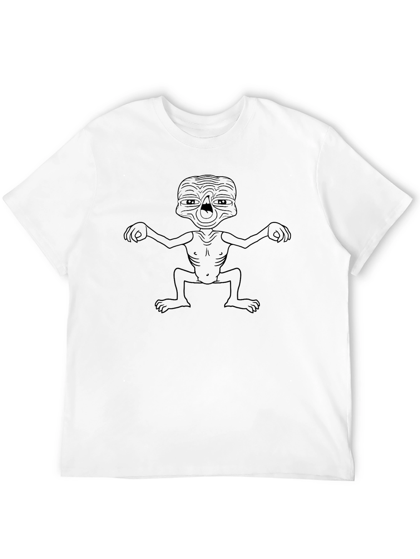 Black Funny Alien Graphic Black T-Shirt view 12