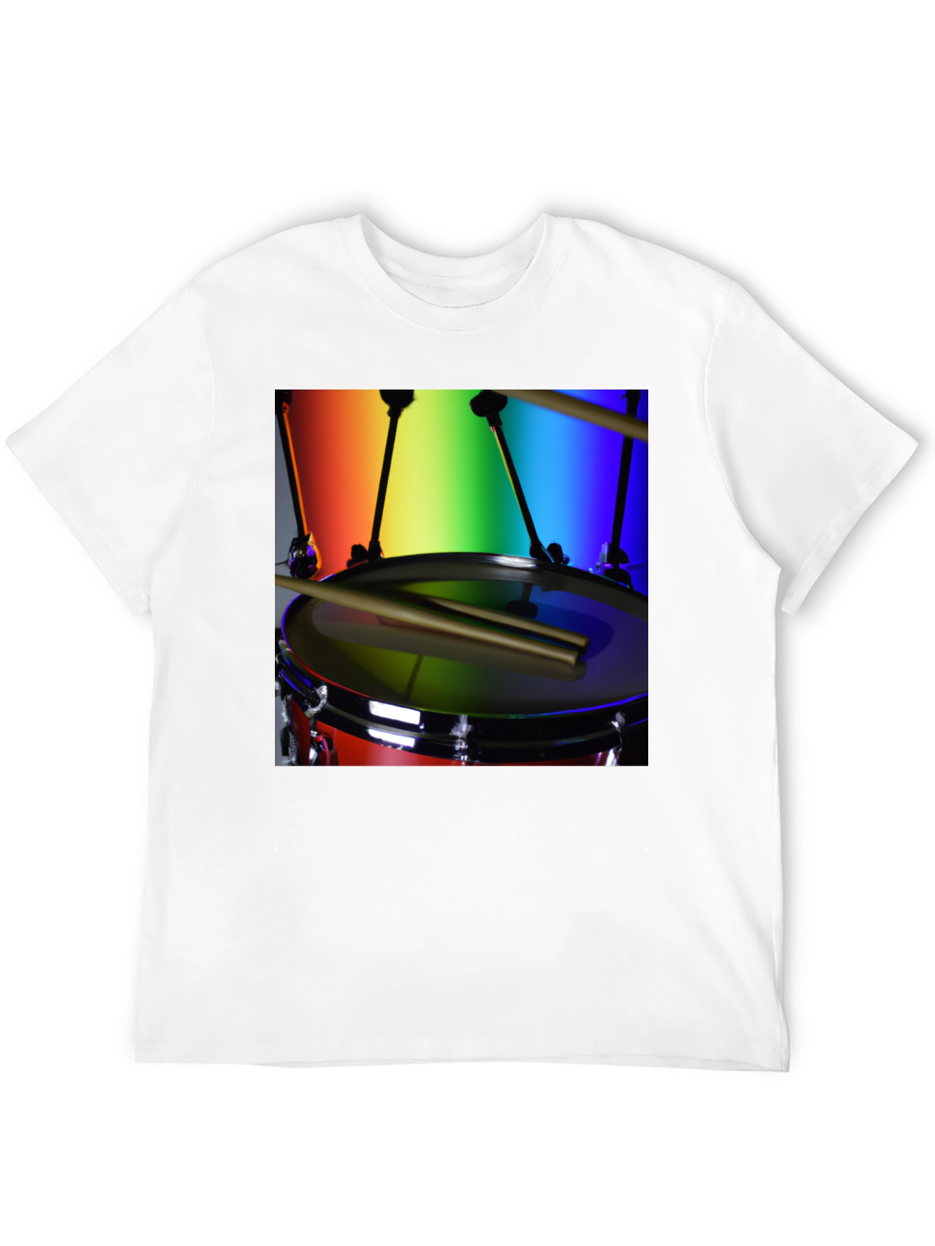 Black Rainbow Drummer T-Shirt - Music Lover Tee view 12