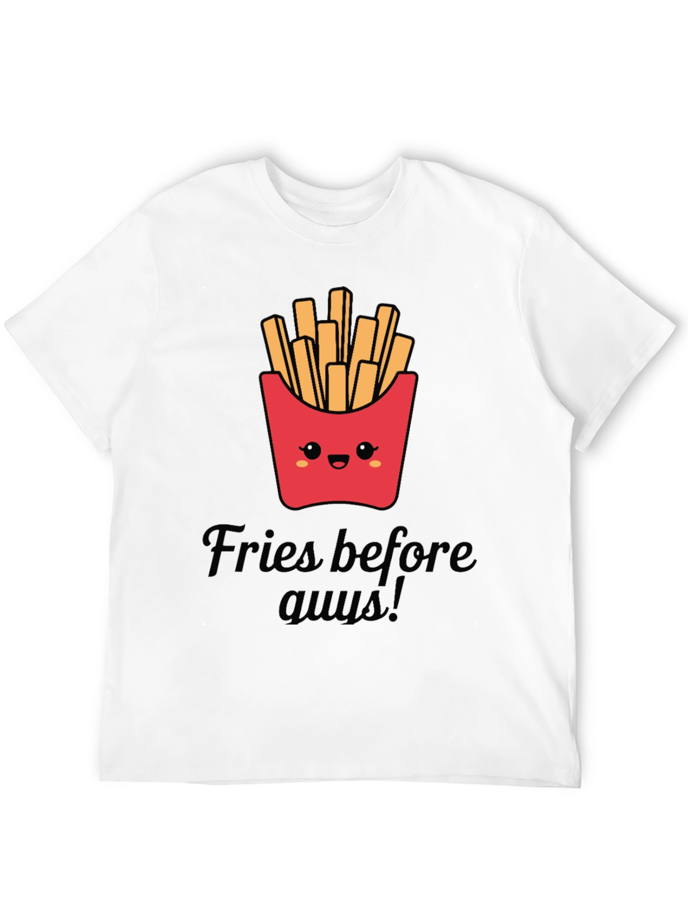Black Fries Before Guys Graphic Tee - Black Unisex T-Shirt view 12