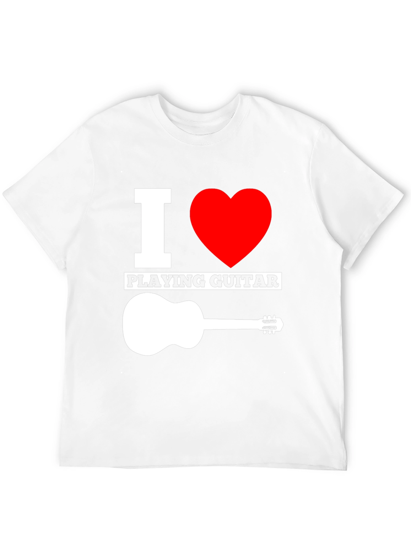 Black I Love Playing Guitar Graphic Tee - Black Cotton T-Shirt view 12