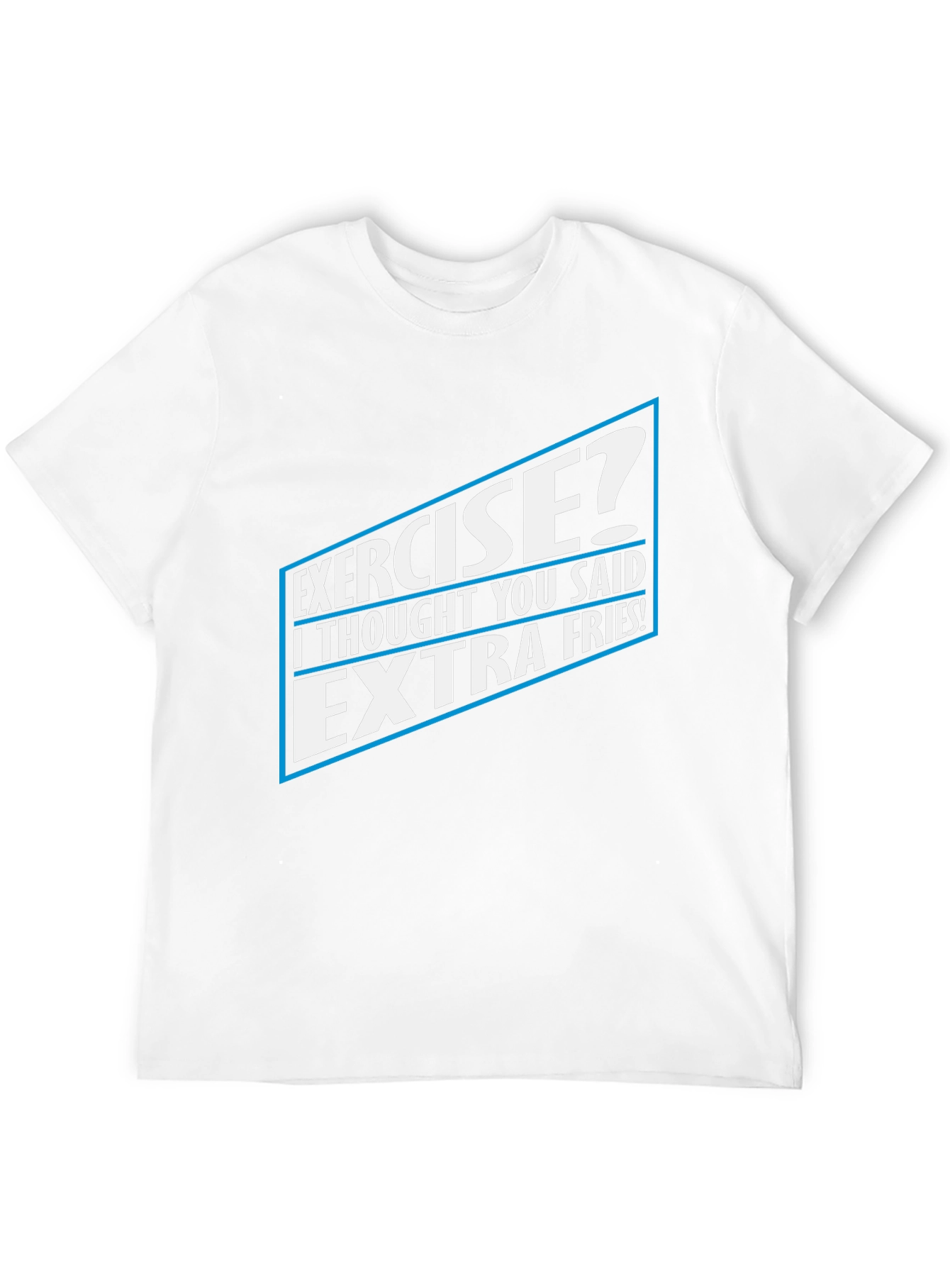 Black Exercise? Extra Fries! Funny Graphic Tee view 12