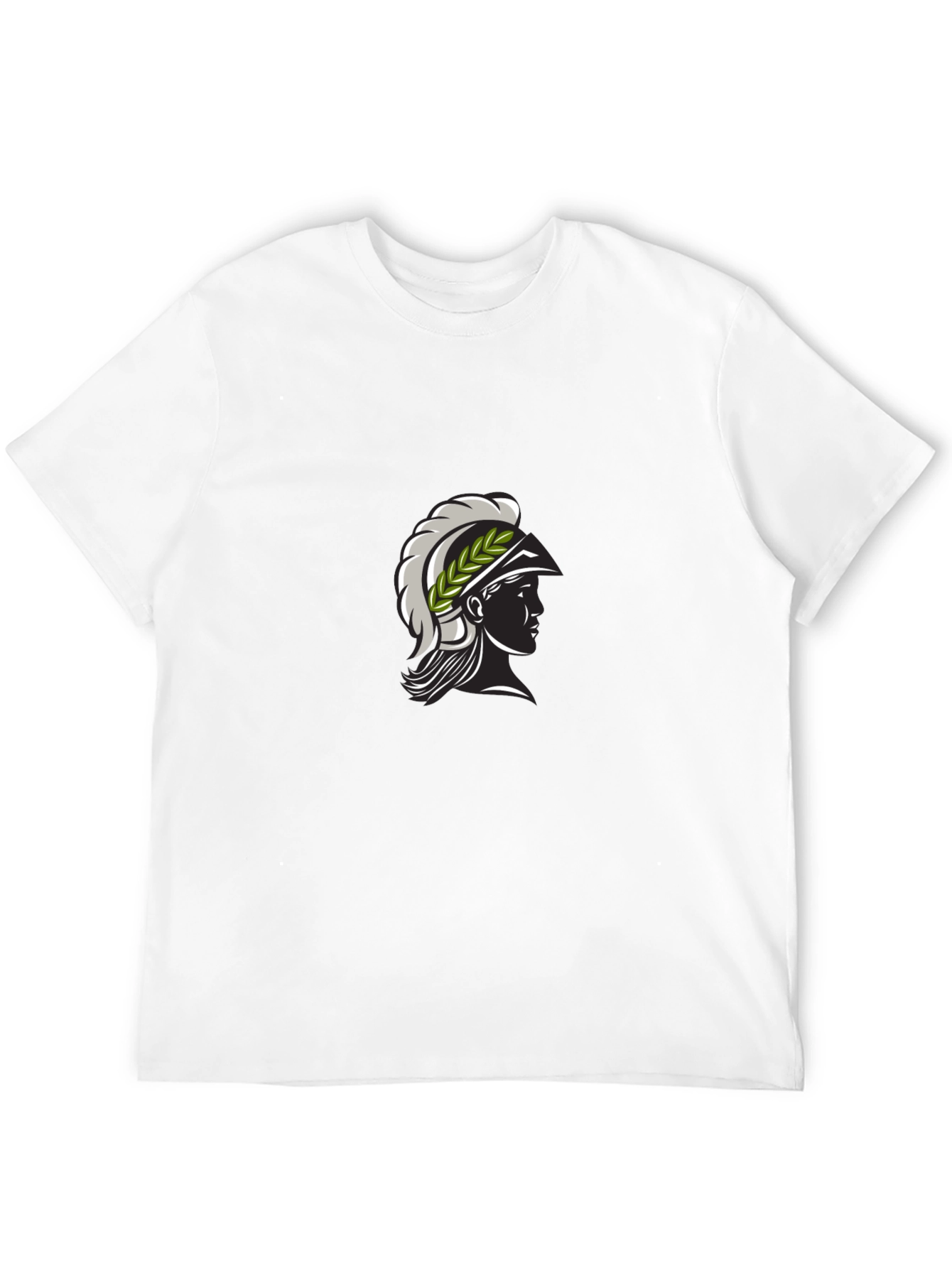 Black Black Tee with Spartan Warrior Design view 12