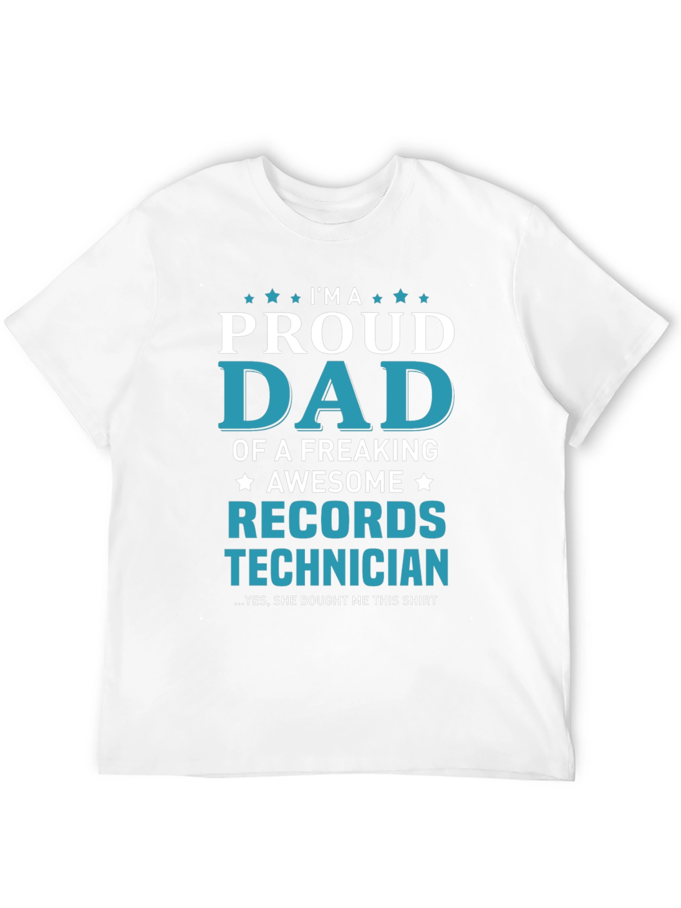 Black Proud Dad Records Technician T-Shirt view 12