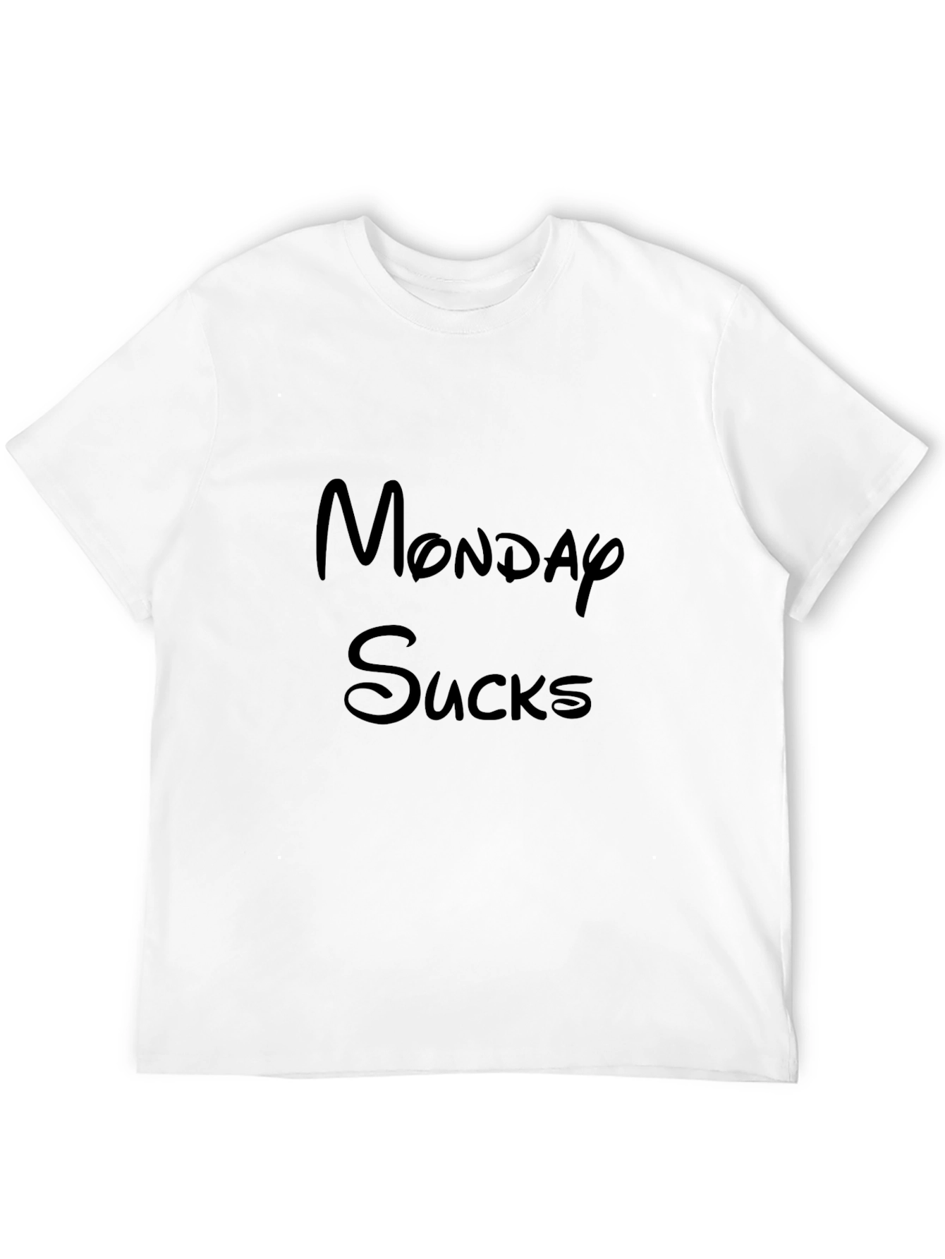 Black Monday Sucks Graphic Tee - Black Cotton T-Shirt view 12