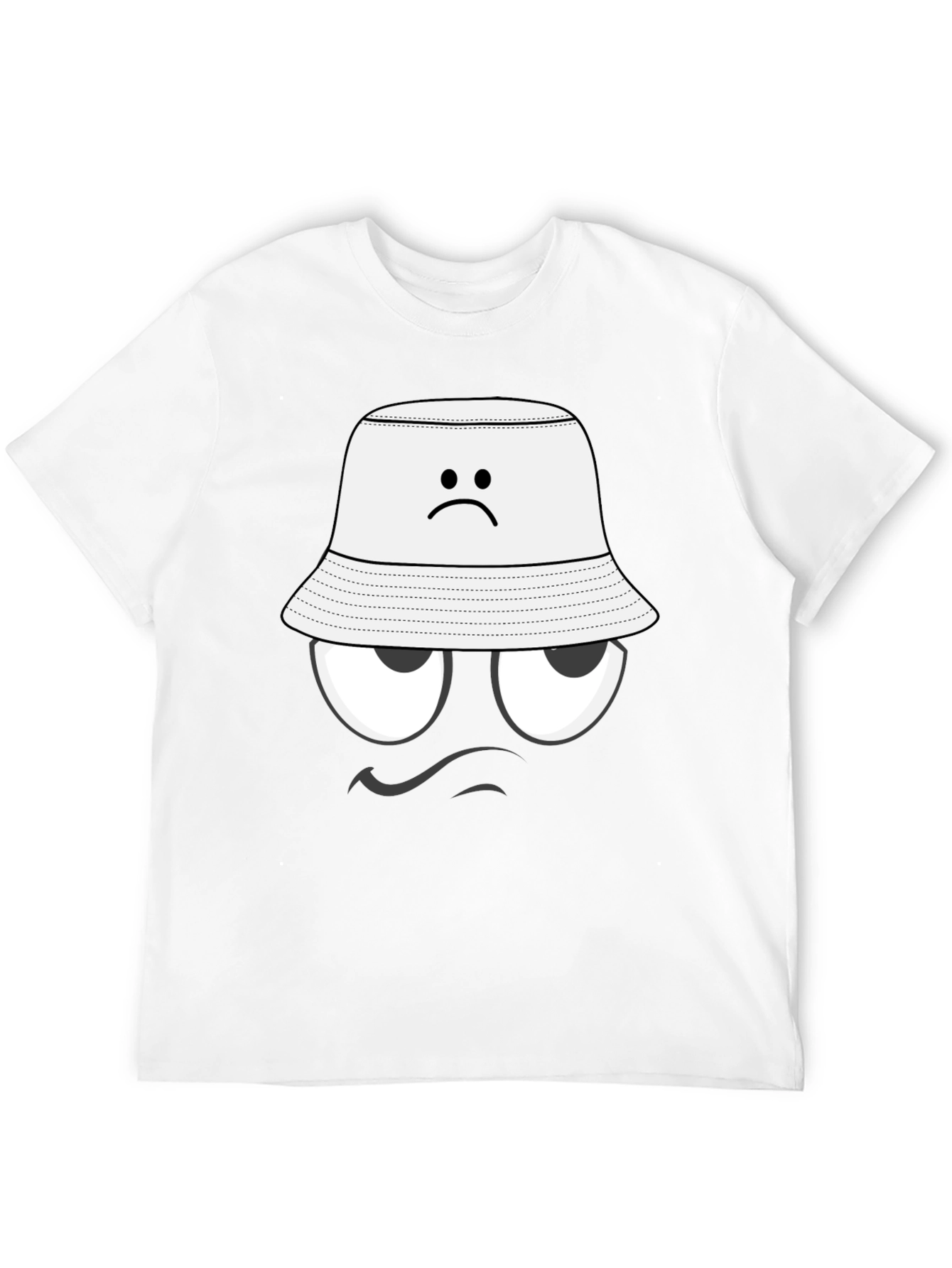 Black Humorous Grumpy Face T-Shirt view 12