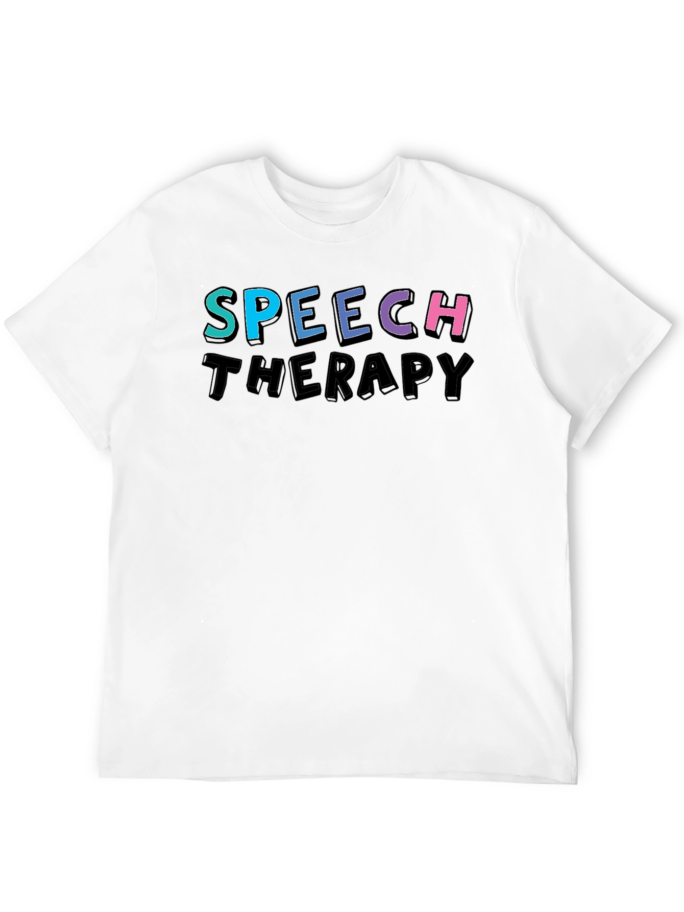 Black Speech Therapy T-Shirt - Colorful Graphic Tee view 12