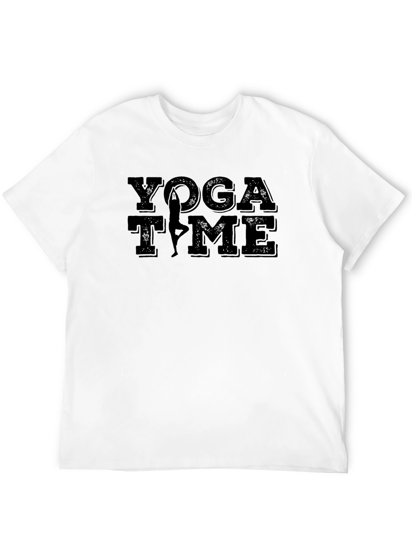 Black Yoga Time Graphic Tee - Black Cotton T-Shirt view 12