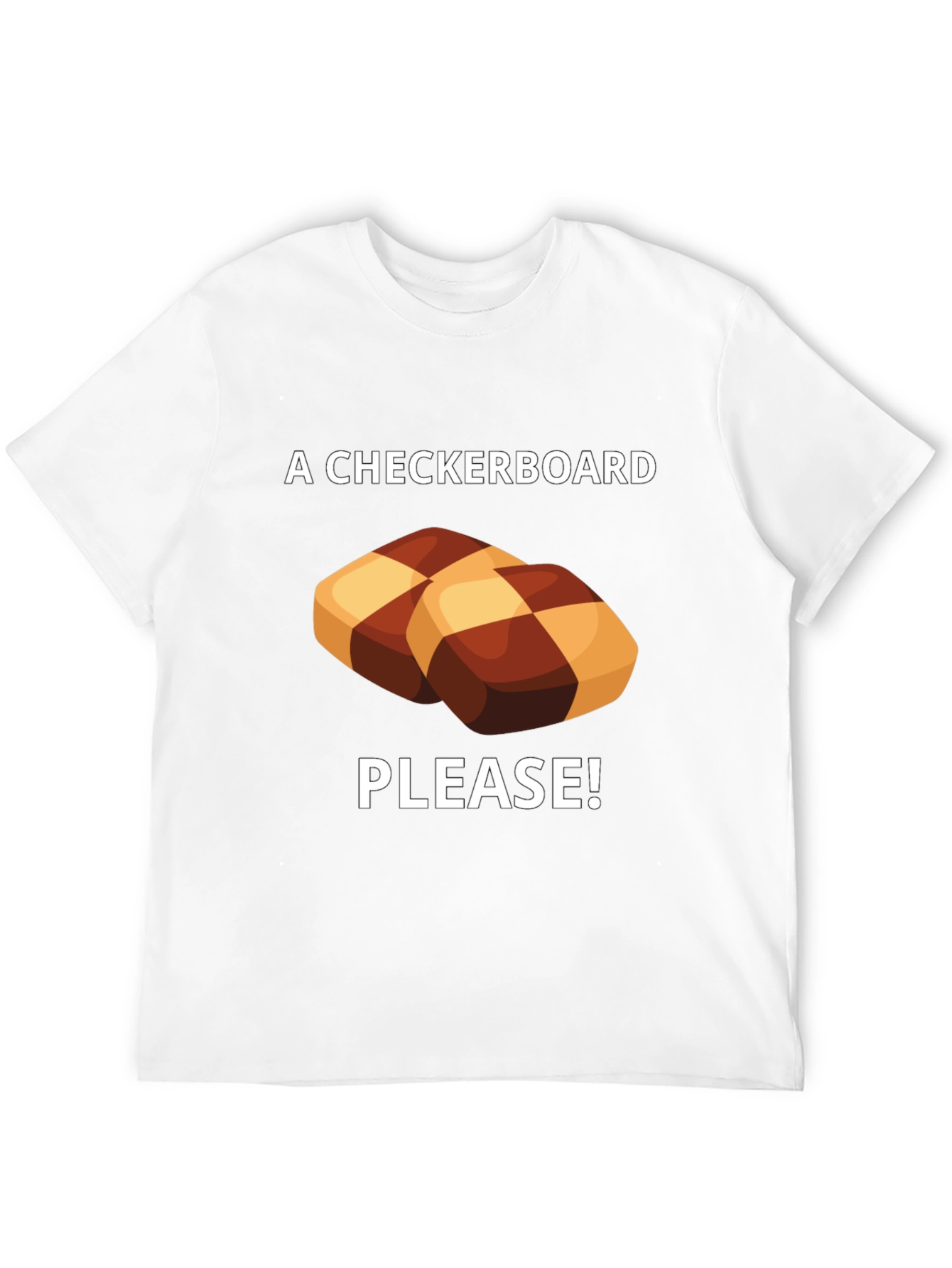 Black Checkerboard Cookie Please! Graphic Tee view 12