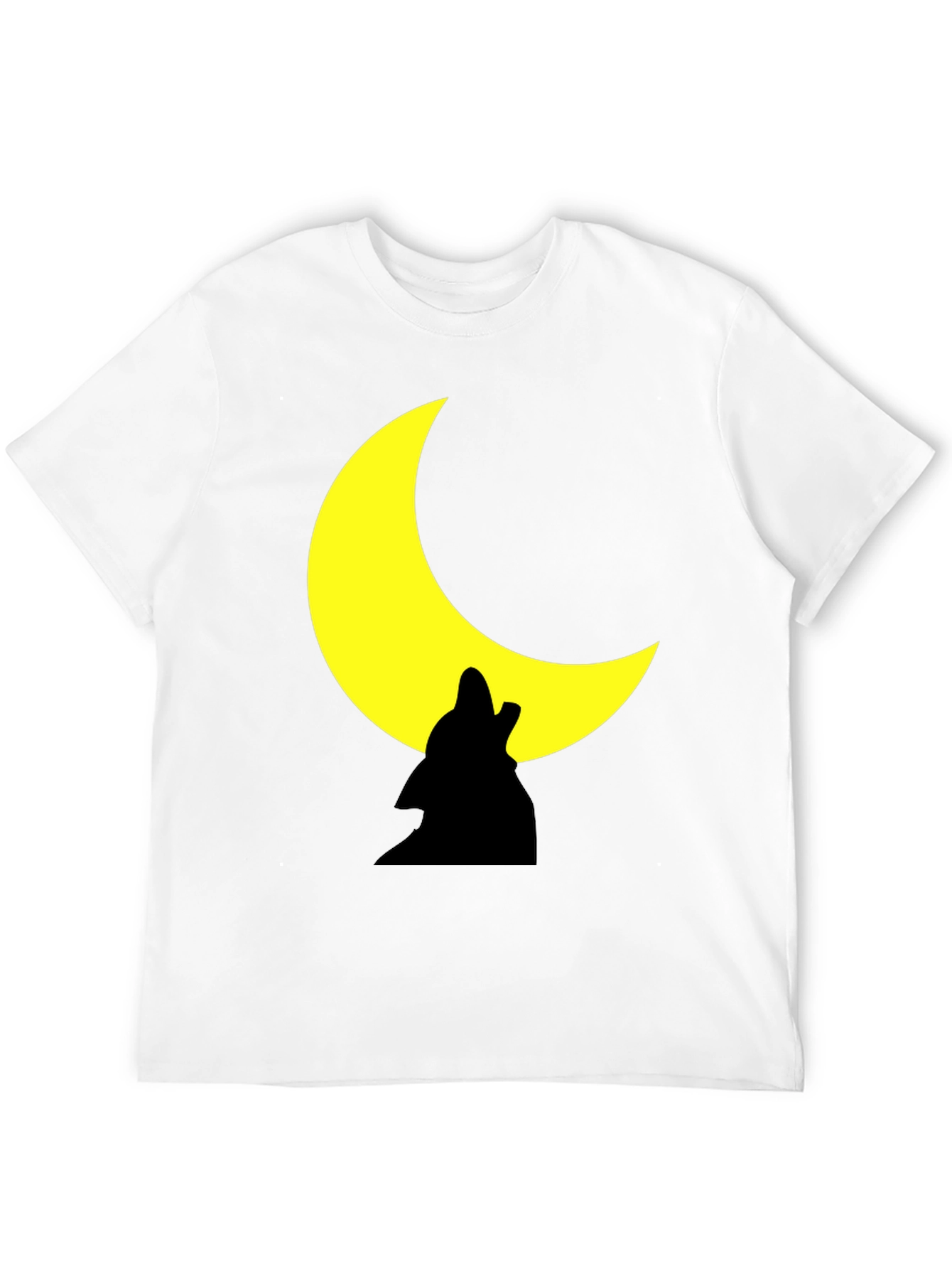 Black Wolf Howling Moon Graphic Black Tee Shirt view 12