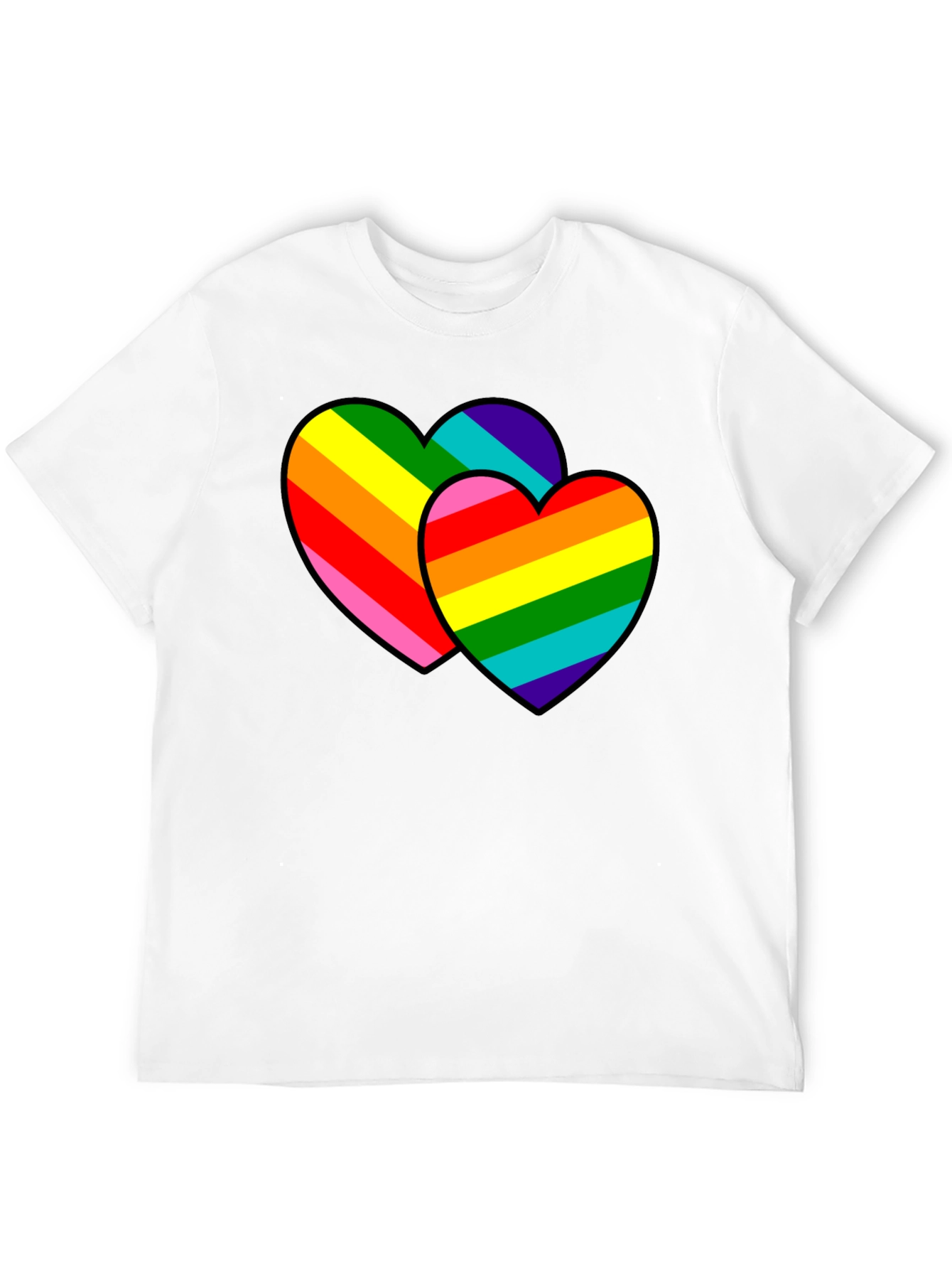 Black Rainbow Hearts Graphic Tee - Pride Love view 12