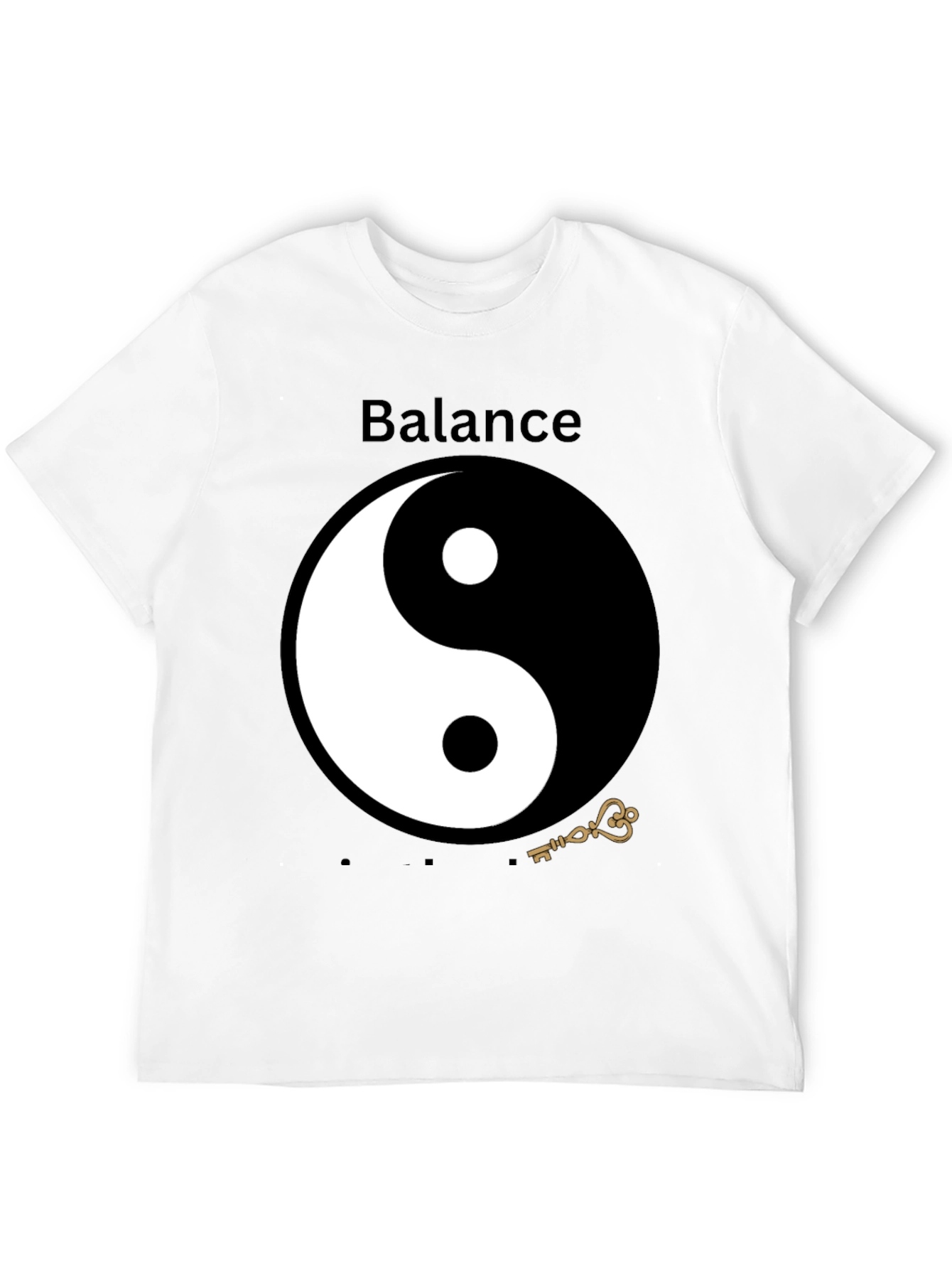 Black Yin Yang Balance Graphic Tee - Black T-Shirt view 12