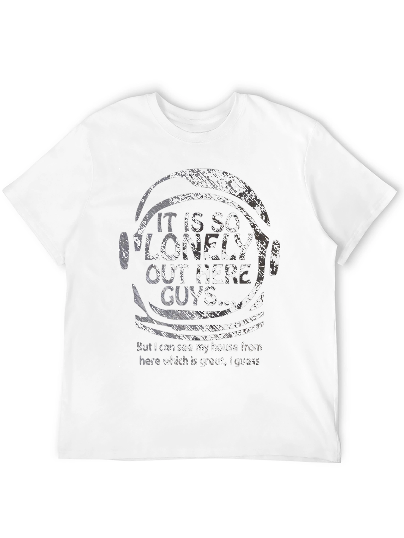 Black Lonely Out Here Astronaut T-Shirt view 12