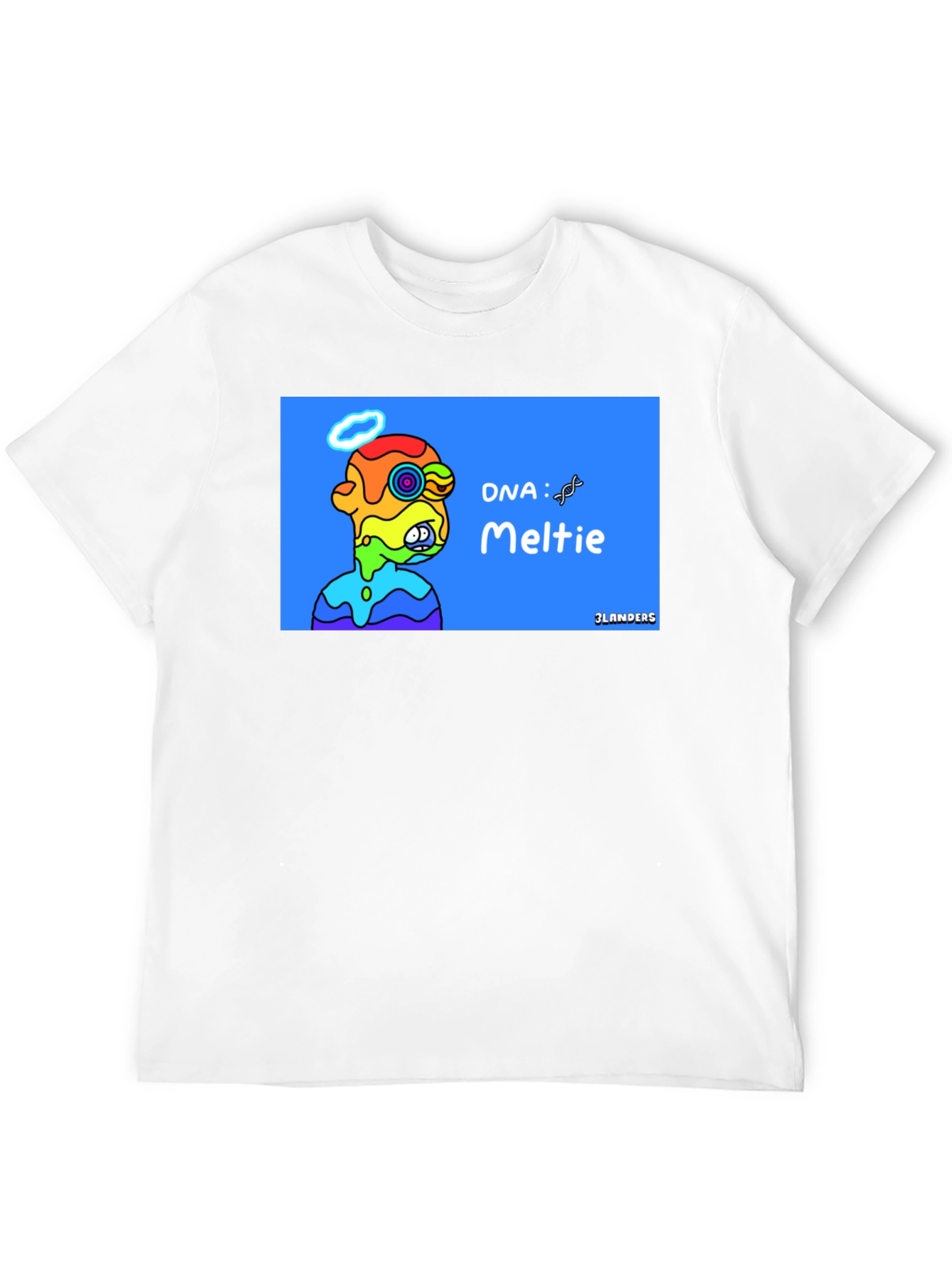 Black Melting Rainbow Character Graphic Tee - Cool Unique Design view 12