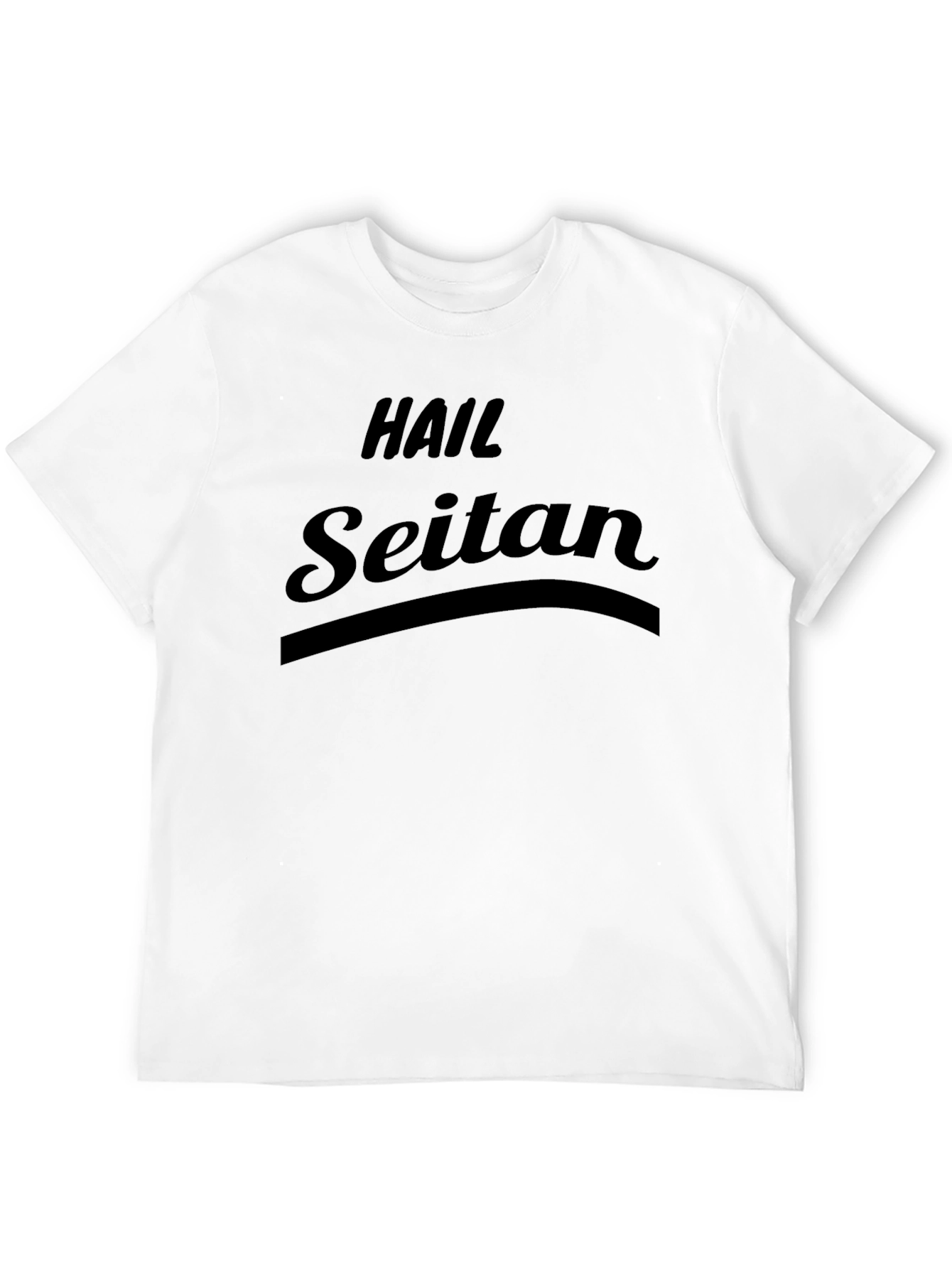 Black Hail Seitan Black T-Shirt - Vegan Humor Tee view 12