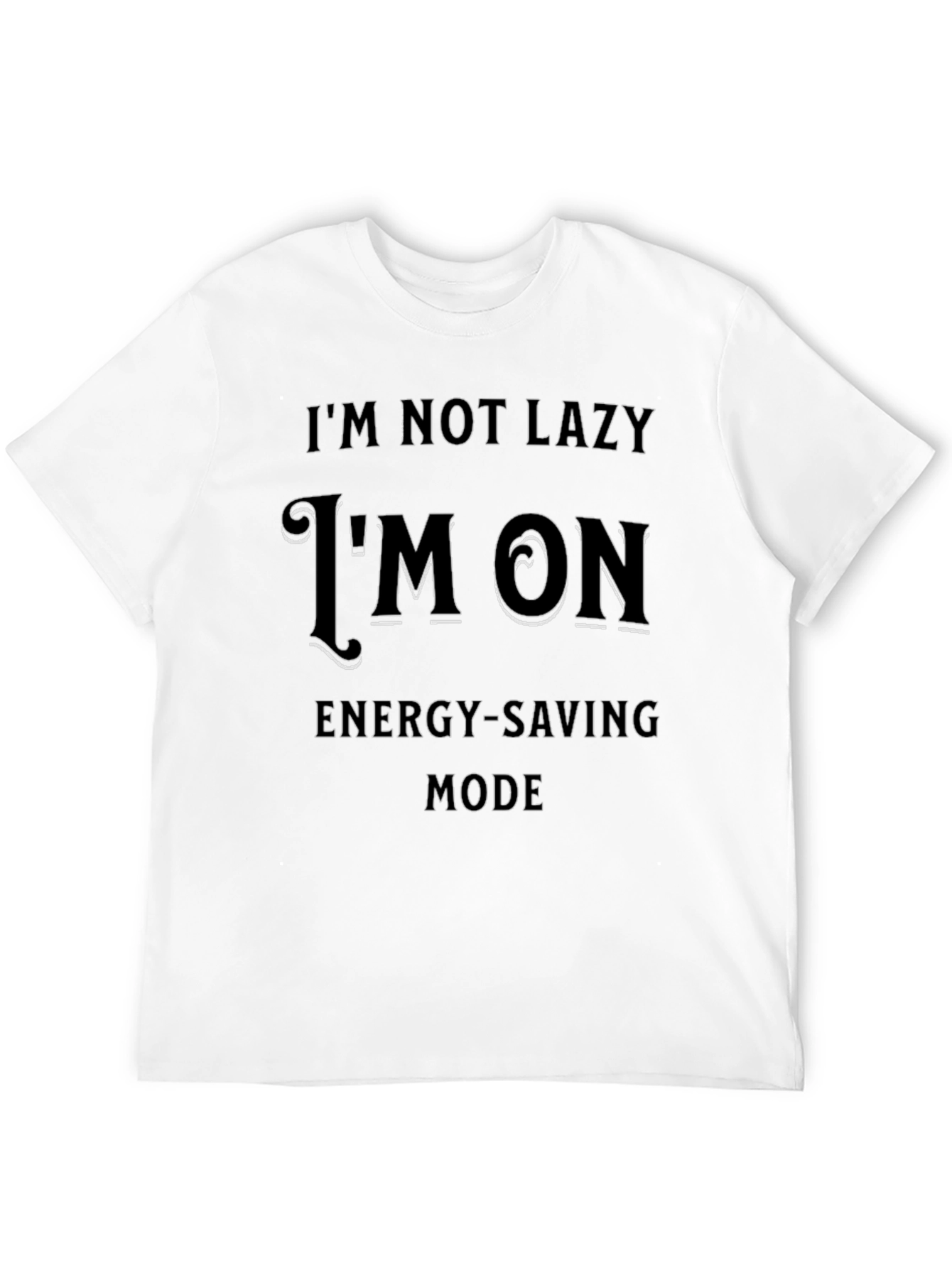 Black Funny Energy-Saving Mode Graphic Tee for Men view 12