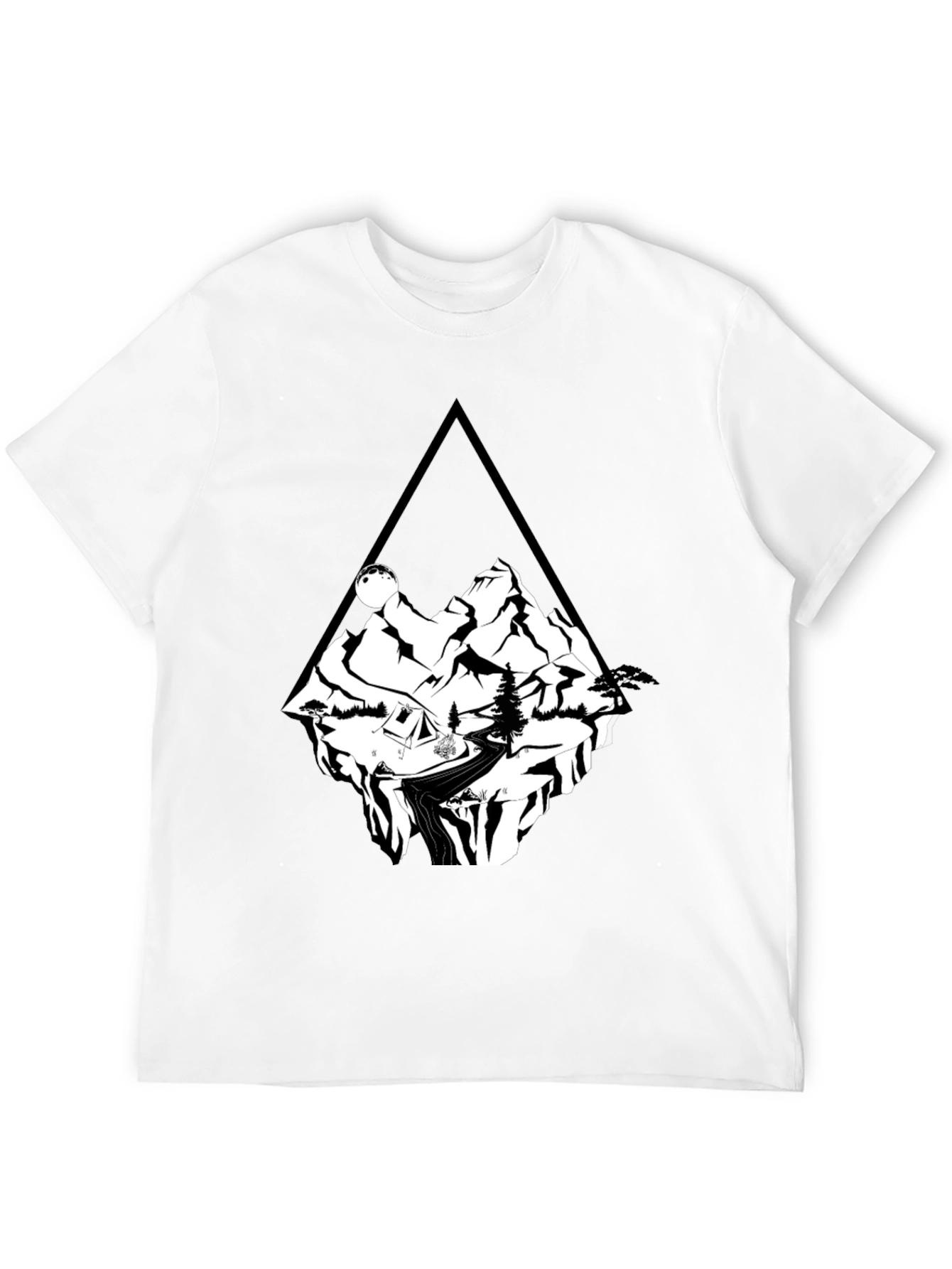 Black Mountain Adventure T-Shirt - Black Cotton Tee view 12