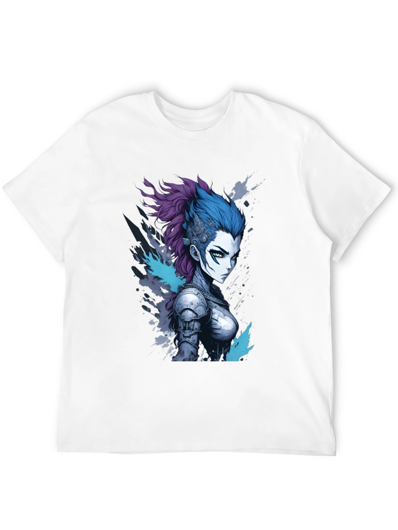 Black Anime Warrior Graphic Tee - Cool Design view 12