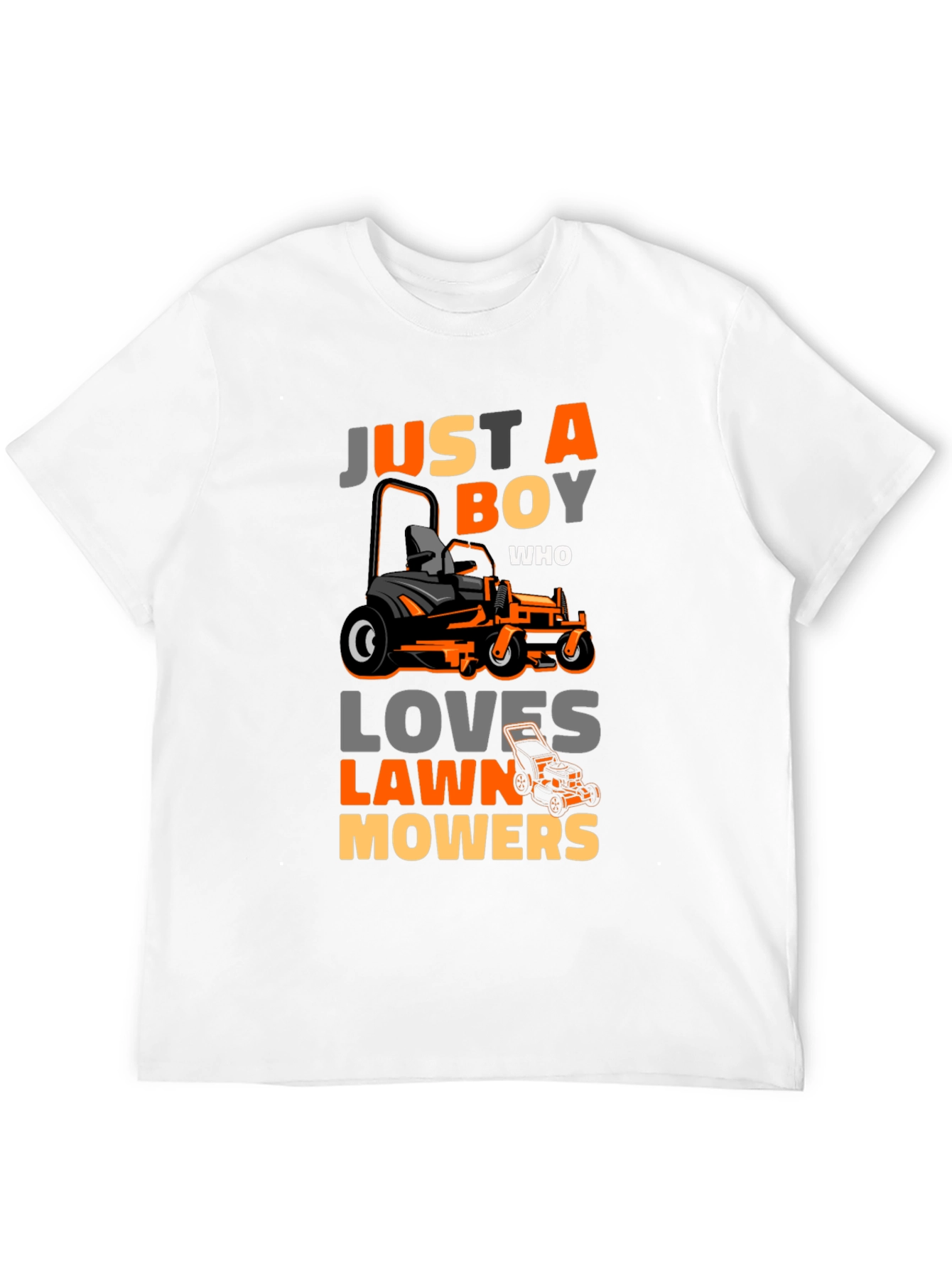 Black Just A Boy Who Loves Lawn Mowers T-Shirt view 12