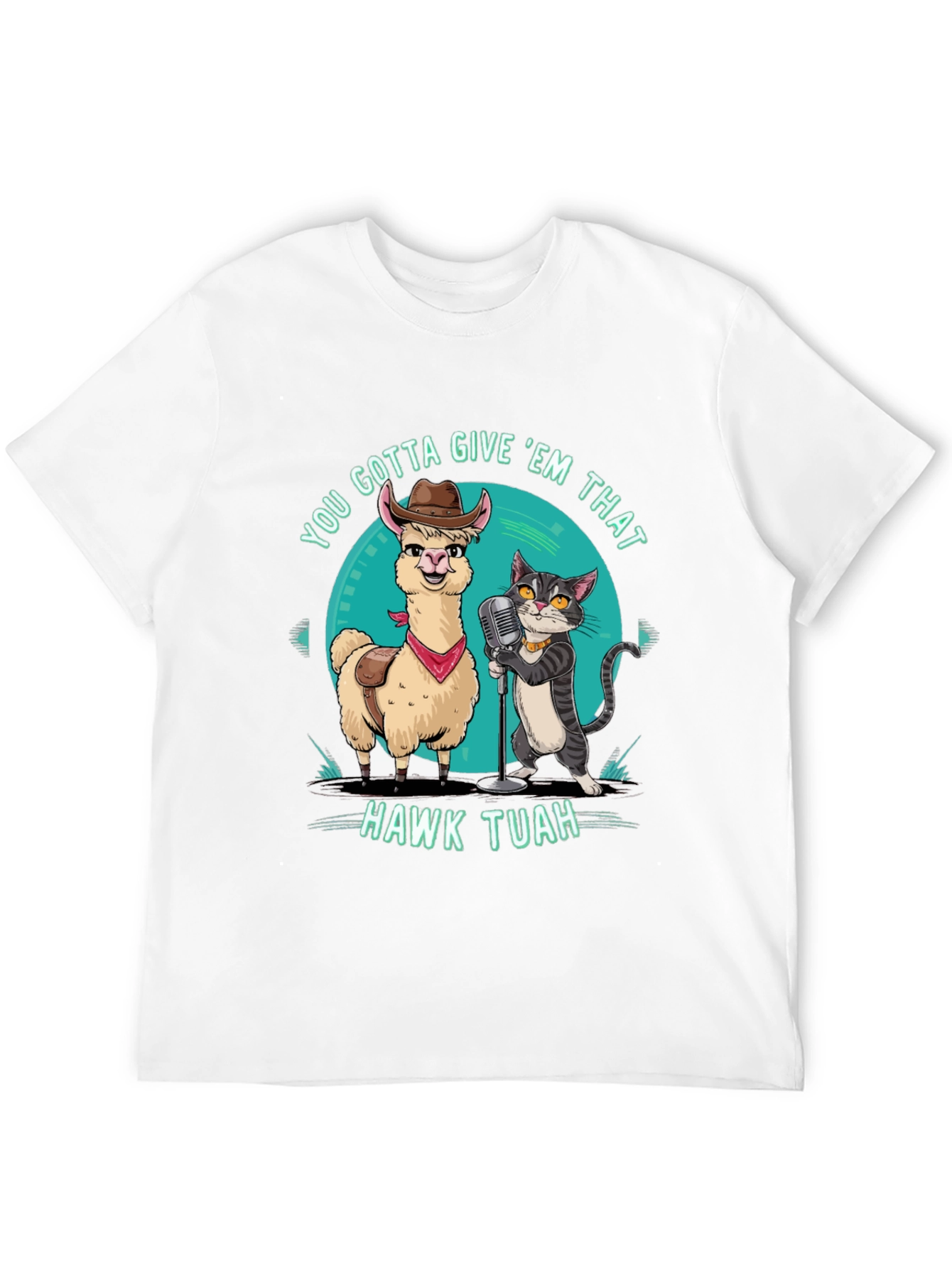 Black Hawk Tuah T-Shirt: Singing Llama & Cat Duo! view 12
