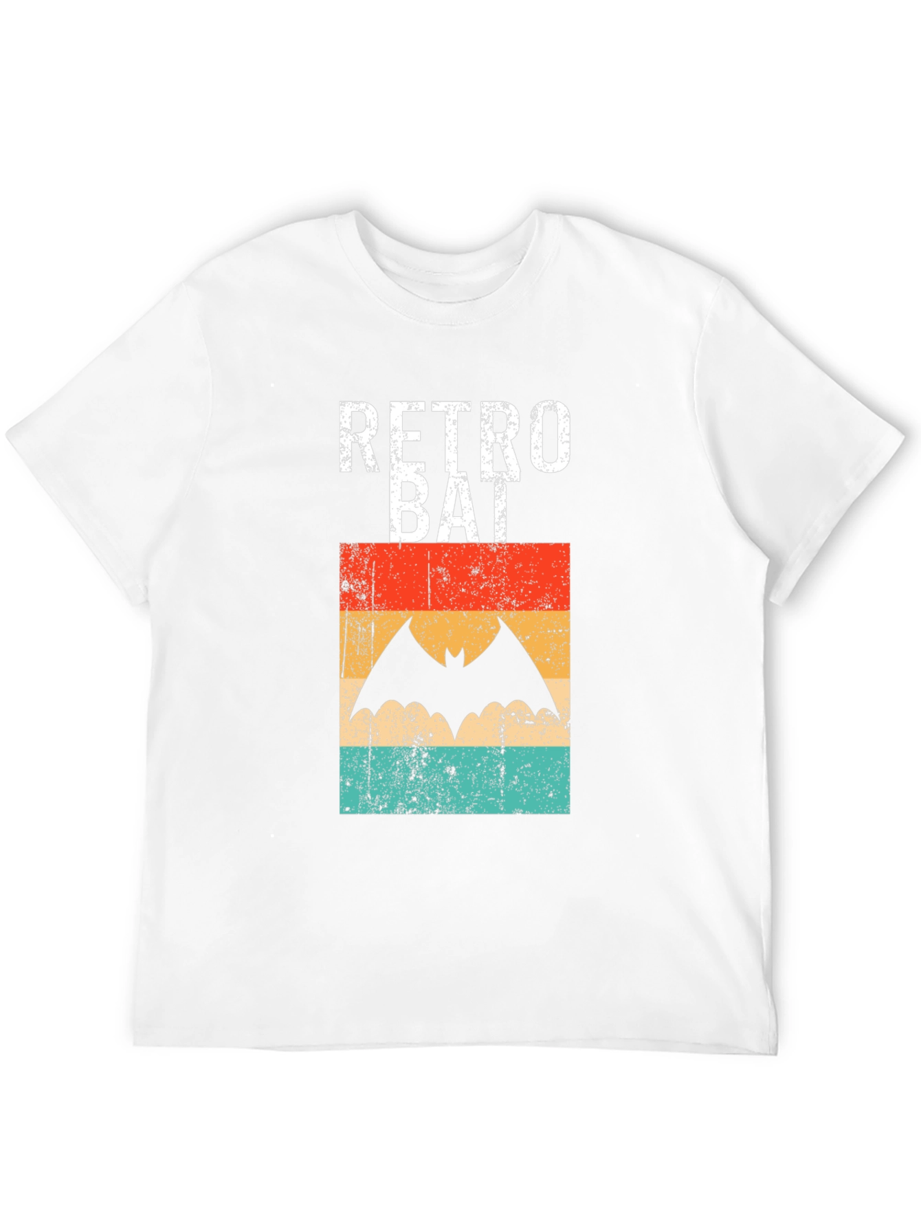 Black Retro Bat Graphic Tee - Vintage Style Black T-Shirt view 12