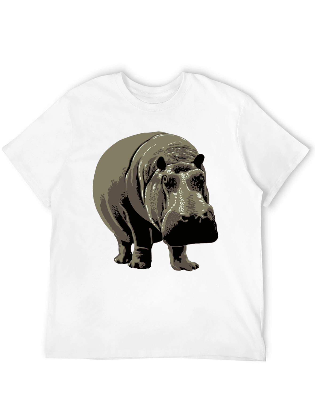 Black Hippo Graphic Tee - Black Cotton T-Shirt view 12