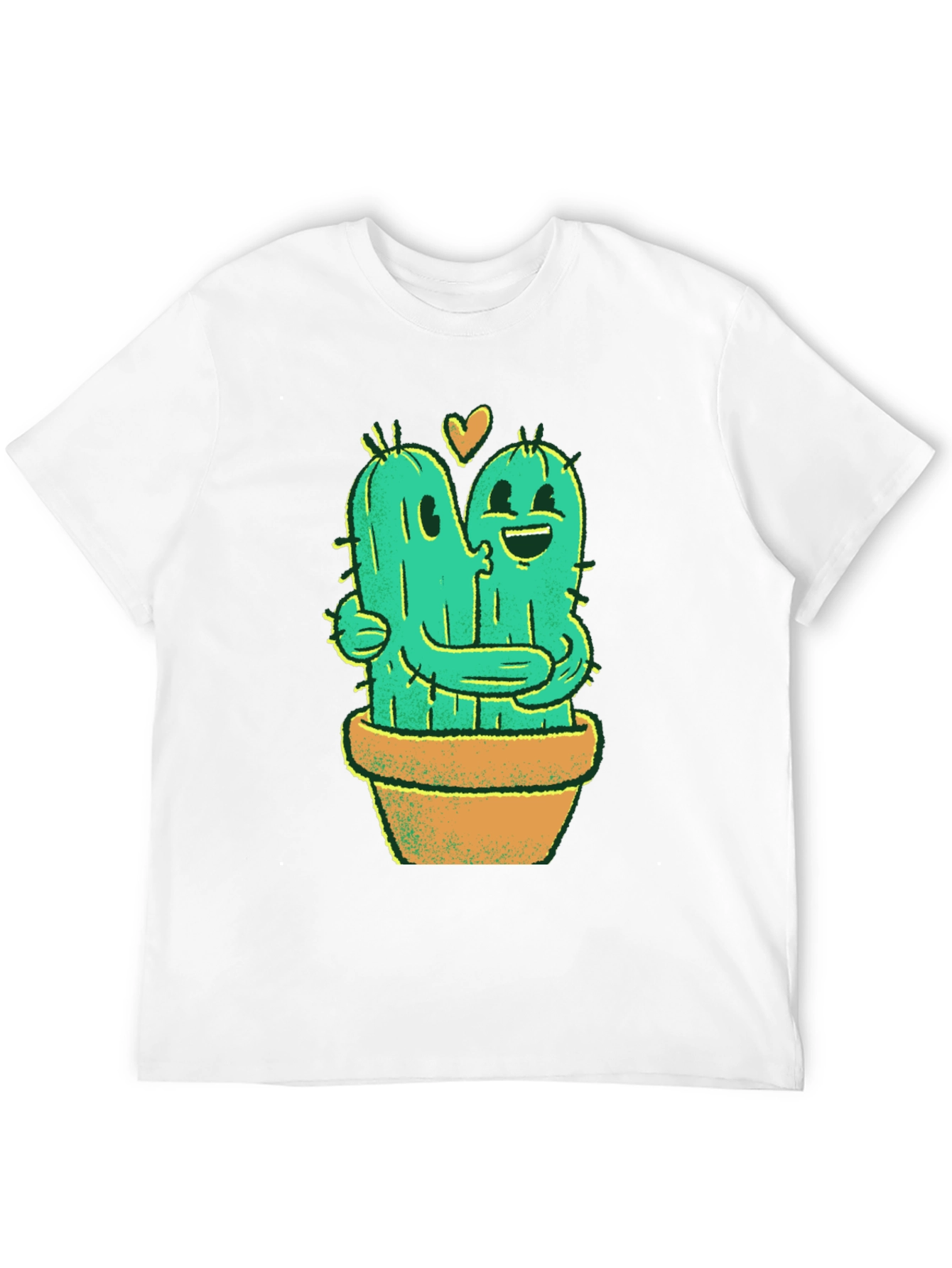 Black Cactus Love T-Shirt - Hugging Cactus Design view 12