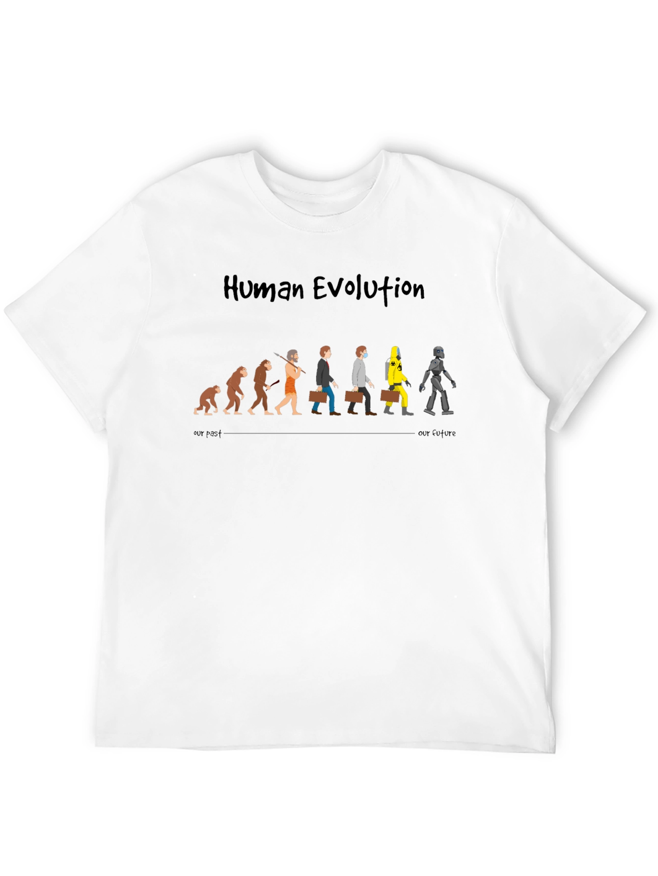 Black Human Evolution Funny Graphic T-Shirt view 12