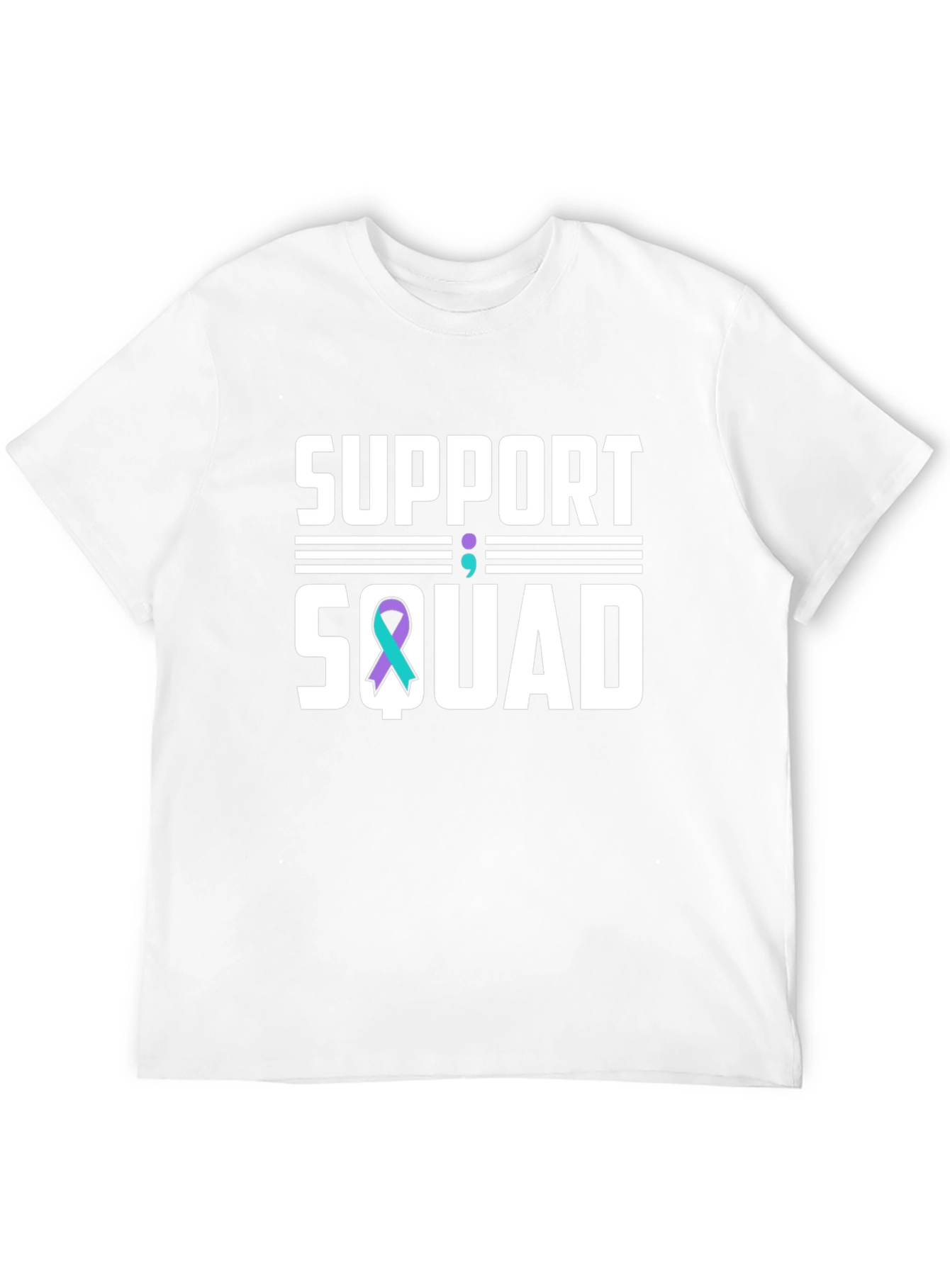 Black Support Squad T-Shirt: Teal Ribbon Mental Health Awareness view 12