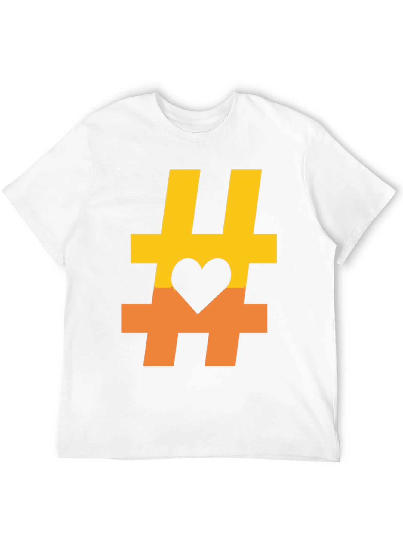 Black Hashtag Heart Graphic Tee - Casual Black T-Shirt view 12