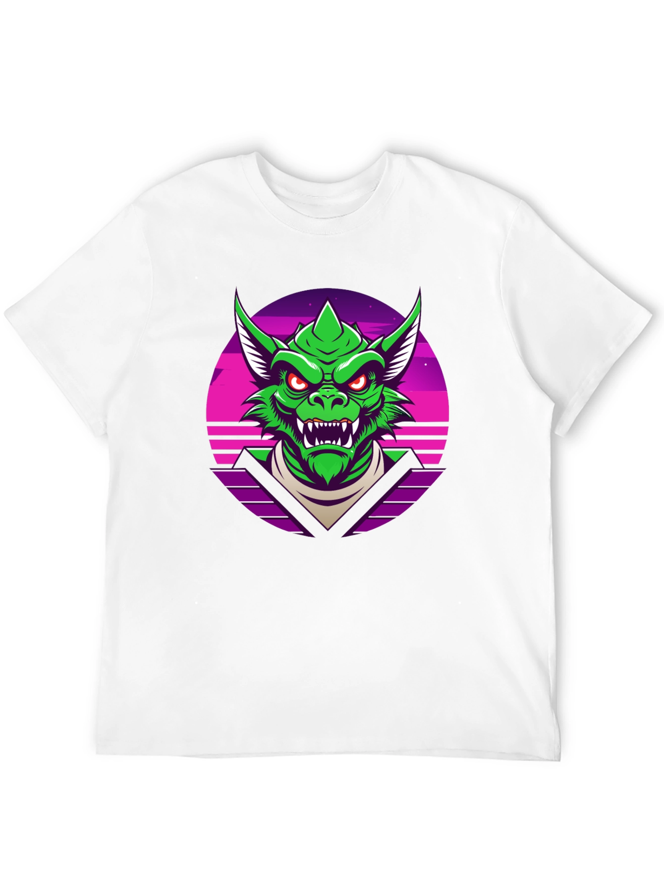 Black Retro Synthwave Dragon Graphic Tee view 12