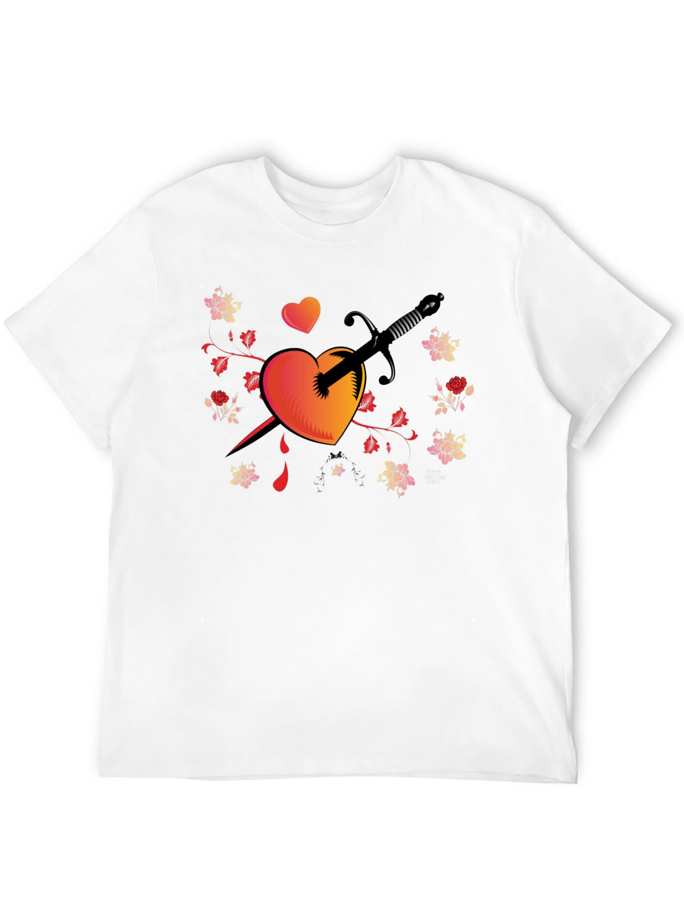 Black Heart & Dagger Graphic Tee view 12