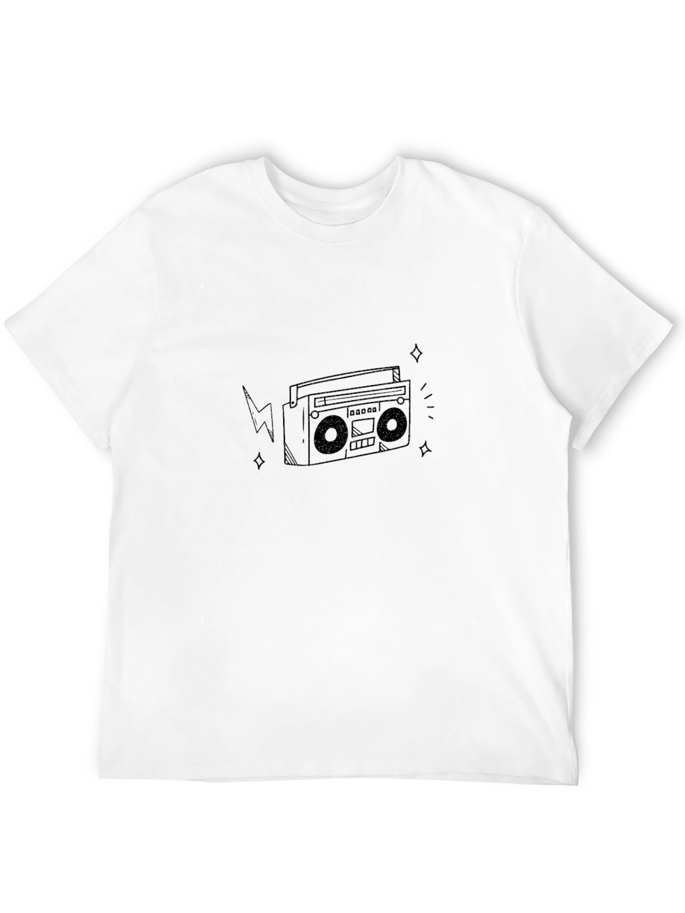 Black Retro Radio T-Shirt - Vintage Style Tee view 12