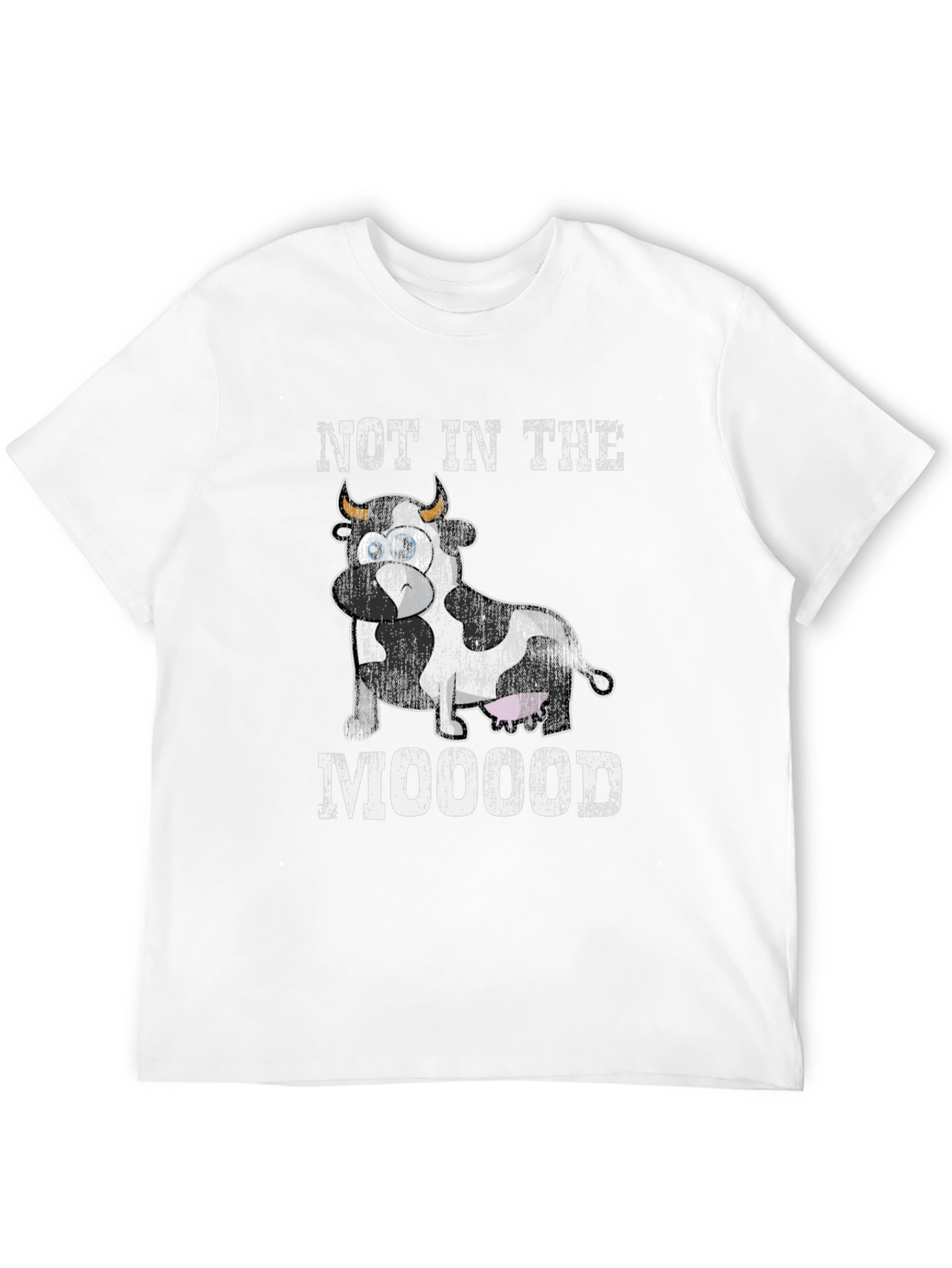 Black Not In The Mooood Cow Graphic Tee view 12
