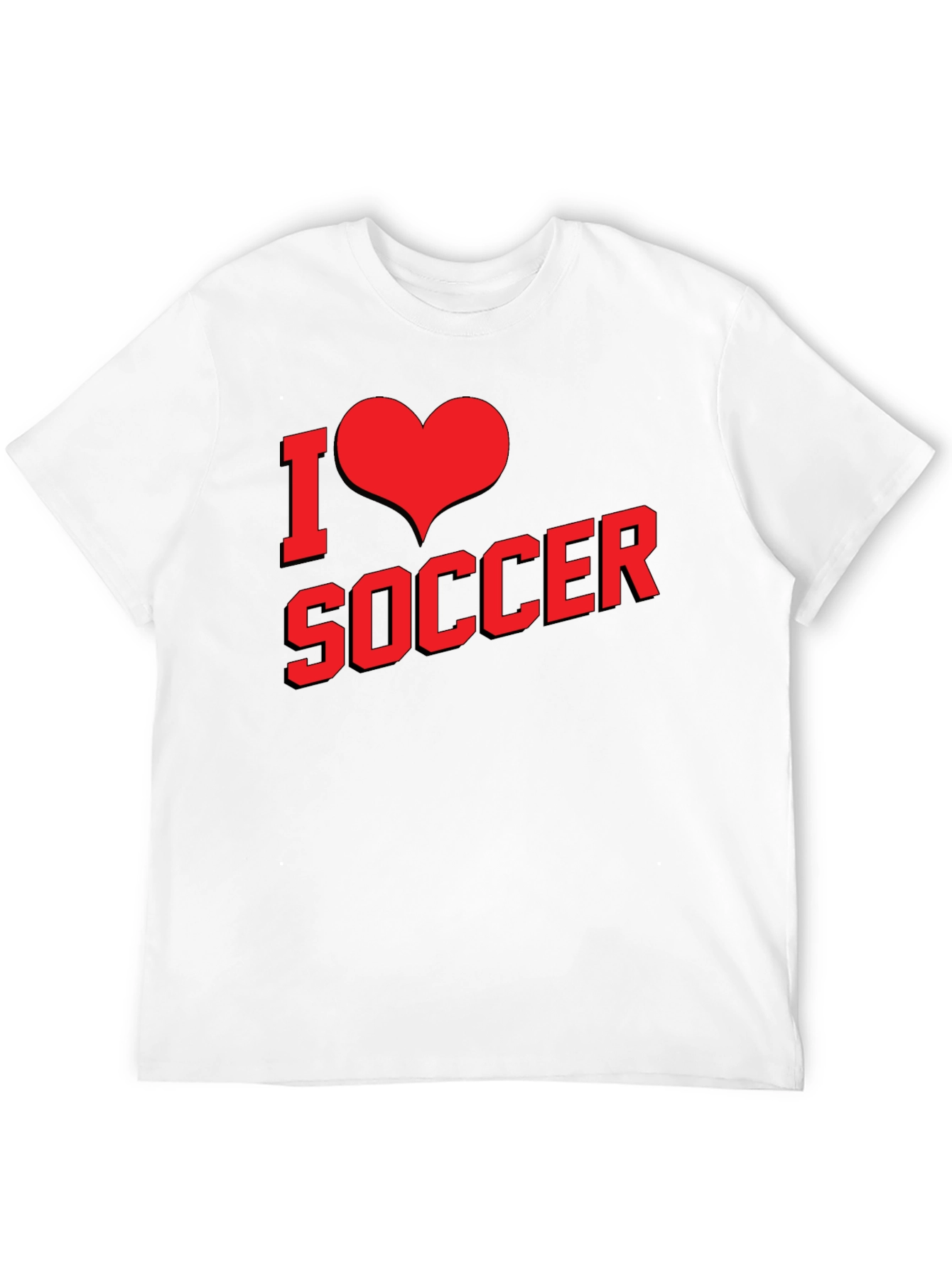 Black I Love Soccer Graphic Tee - Black Cotton T-Shirt view 12