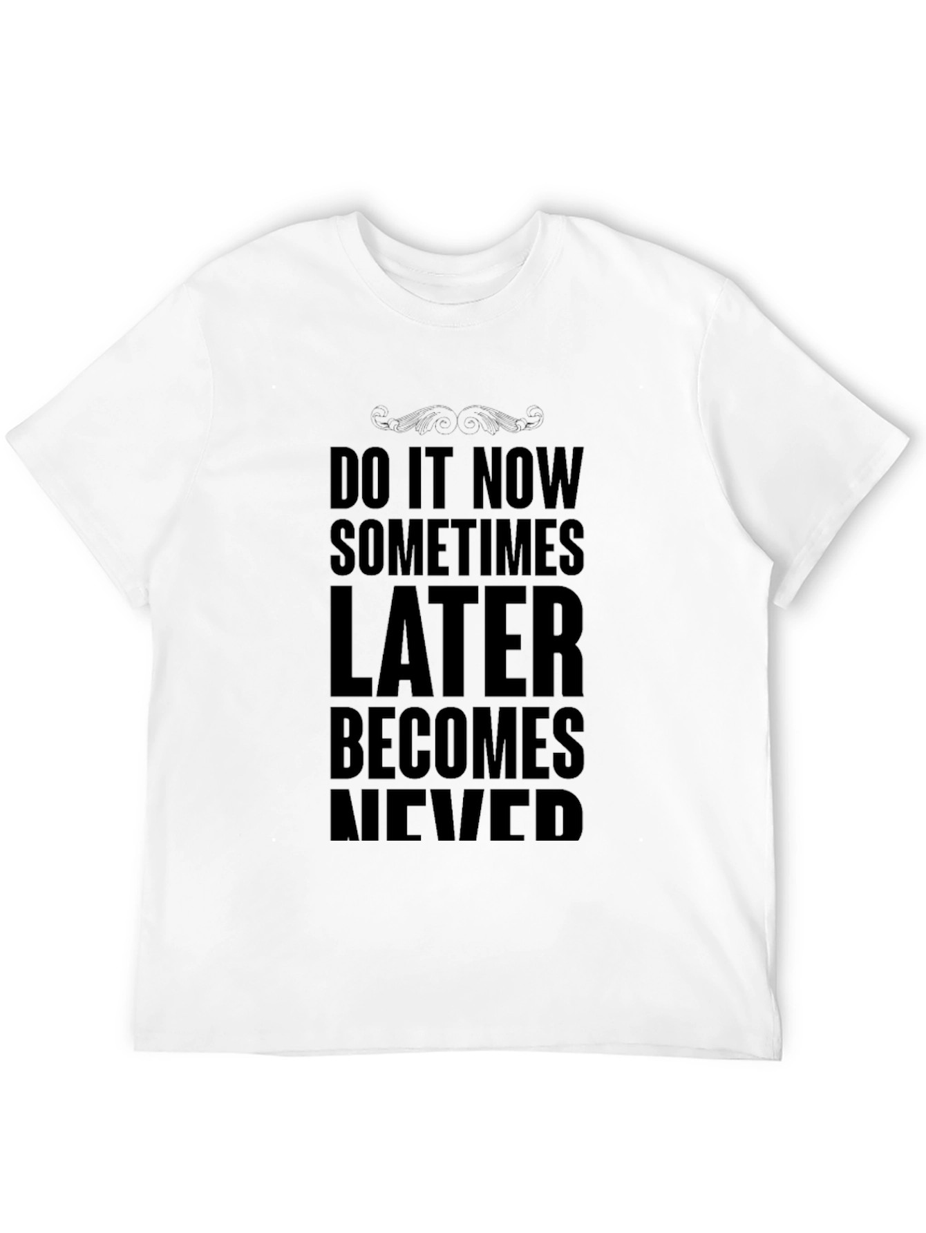 Black Motivational 'Do It Now' Black T-Shirt view 12