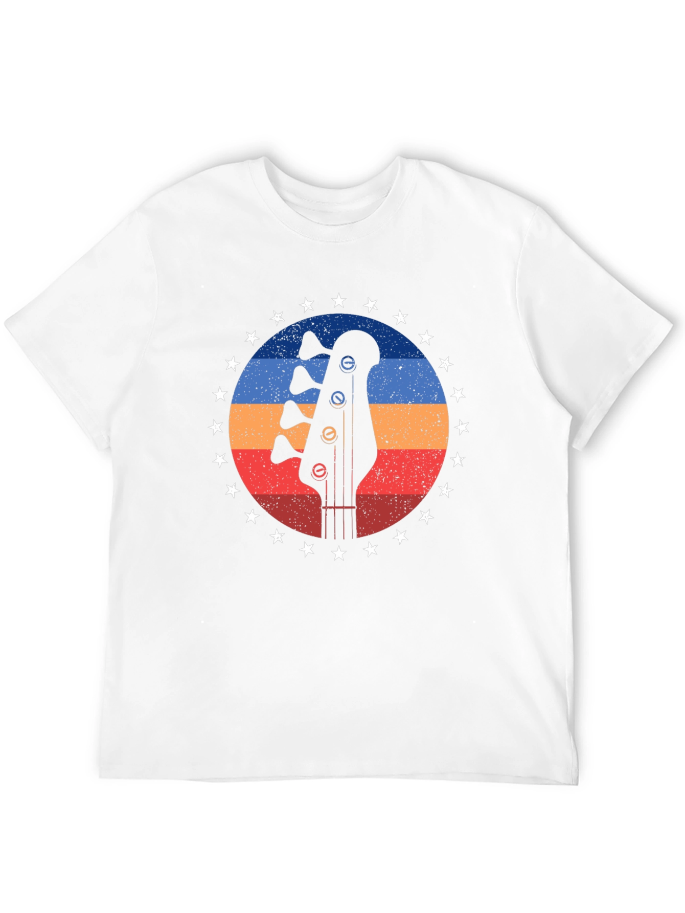 Black Retro Bass Guitar T-Shirt view 12