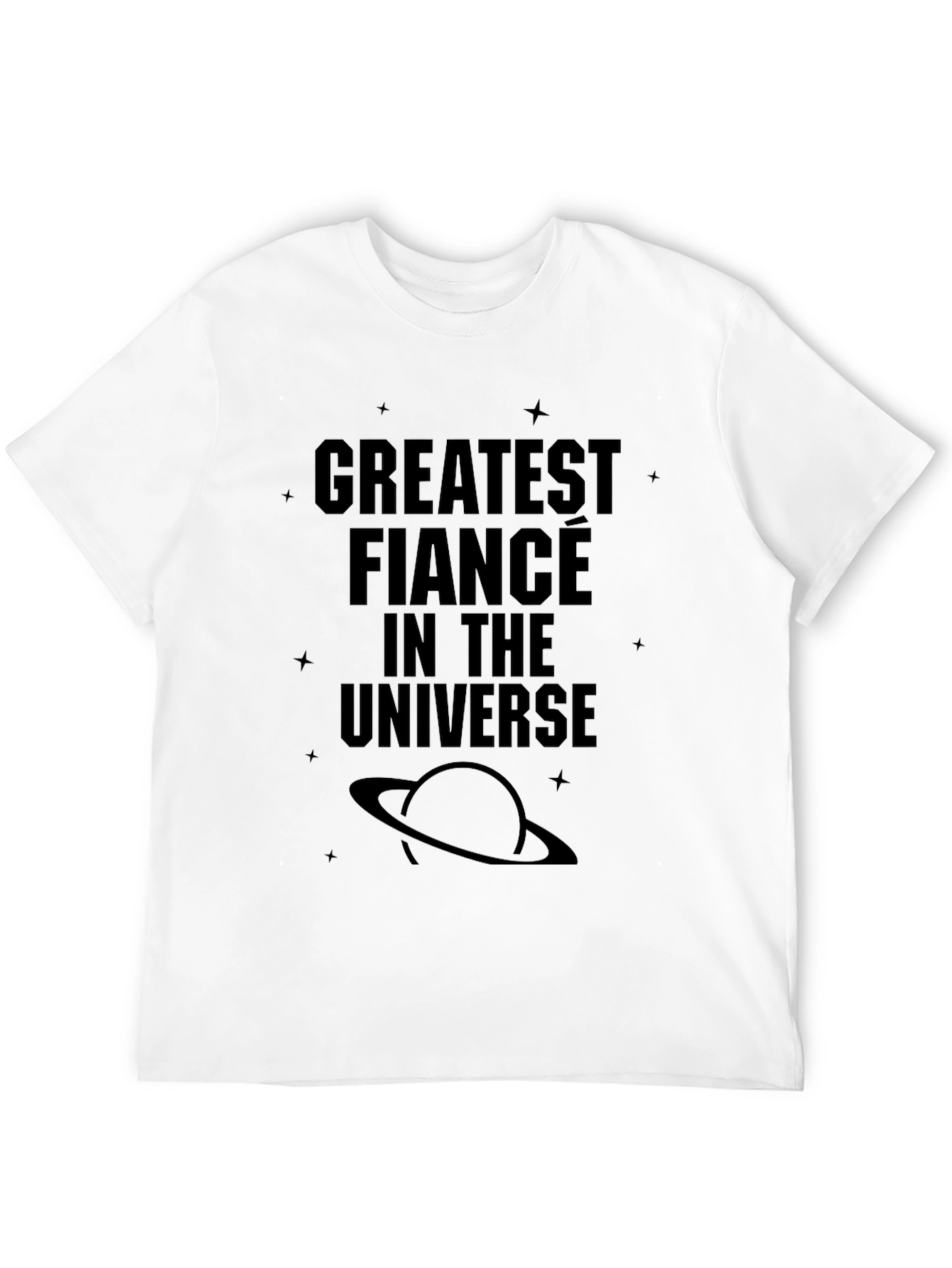 Black Greatest Fiancé in the Universe Black T-Shirt view 12