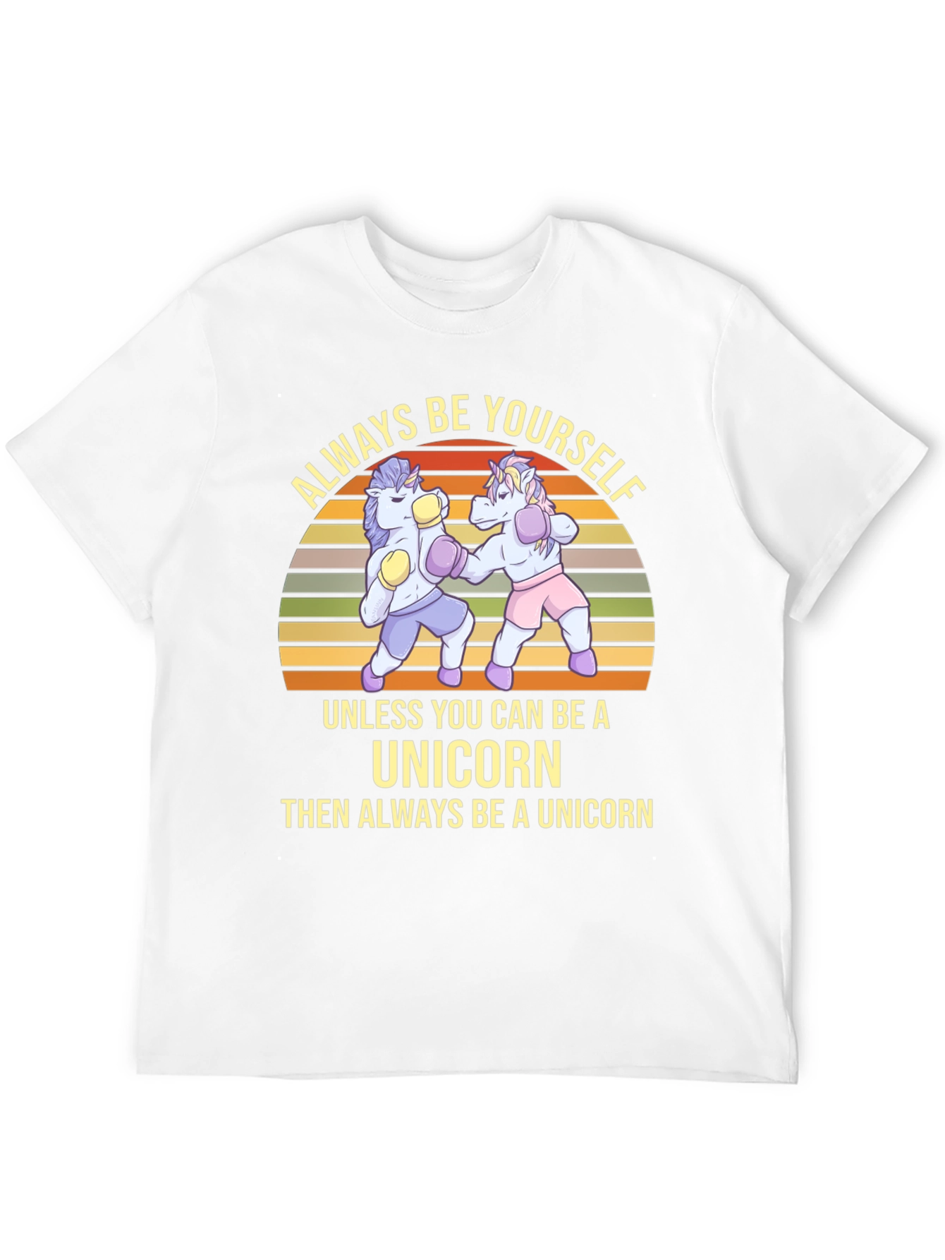 Black Always Be Yourself Unicorn Boxing Graphic Tee view 12