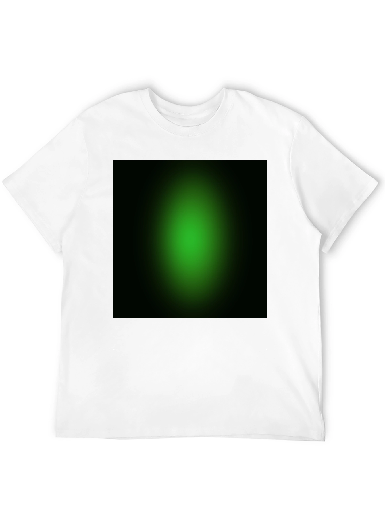 Black Men's Black T-Shirt with Green Gradient Design view 12