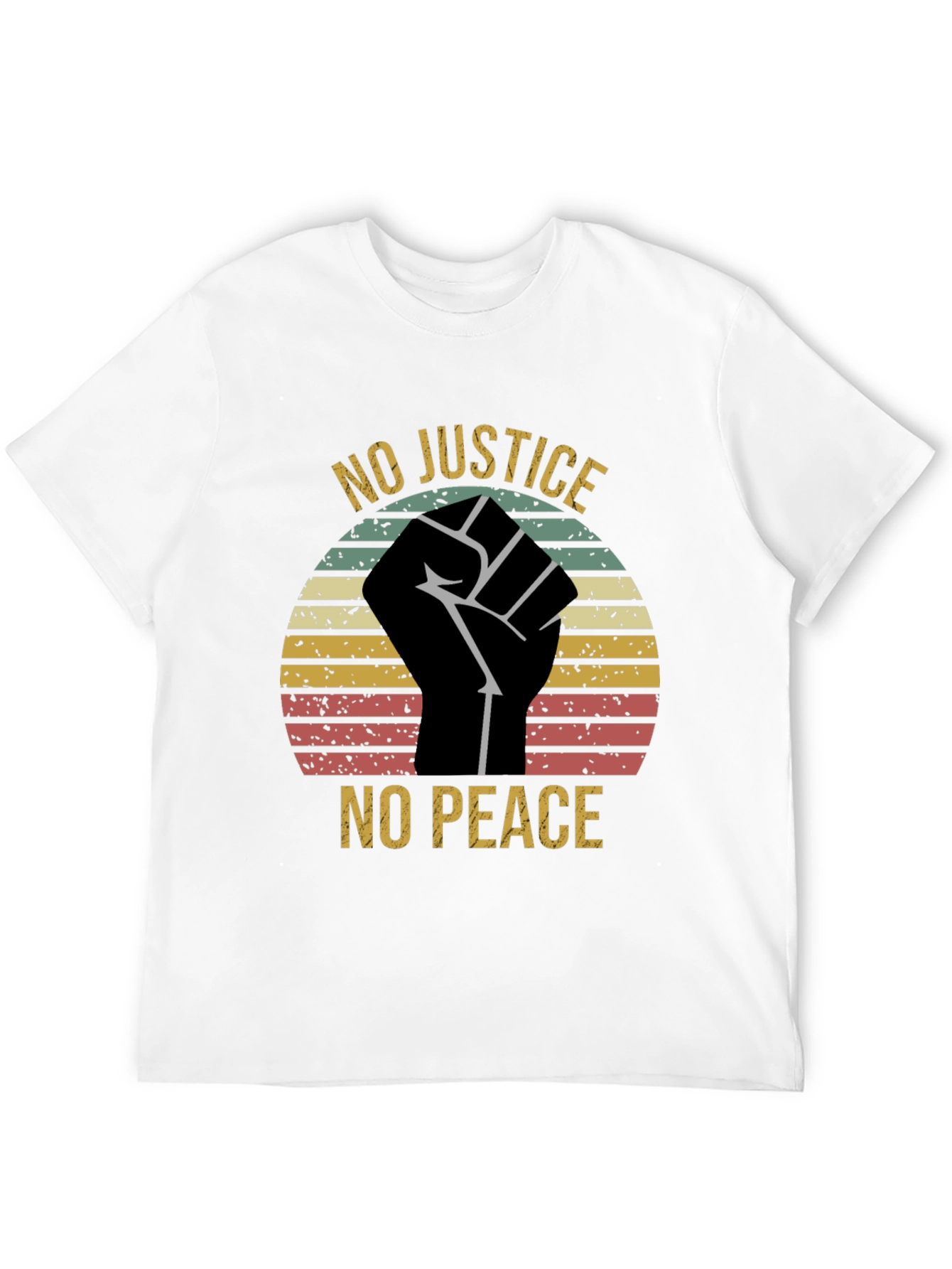 Black No Justice No Peace Graphic T-Shirt view 12