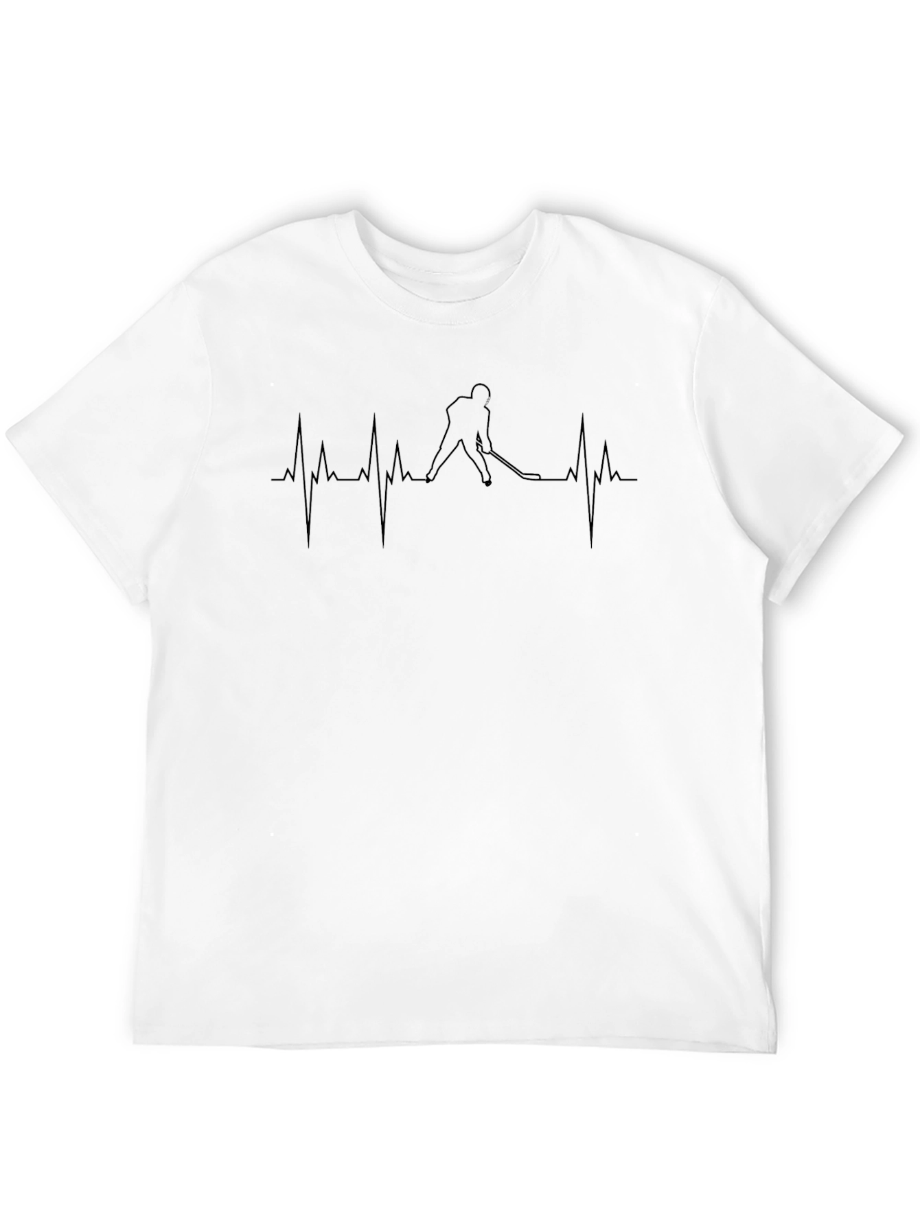 Black Hockey Heartbeat T-Shirt - Passion on Display! view 12