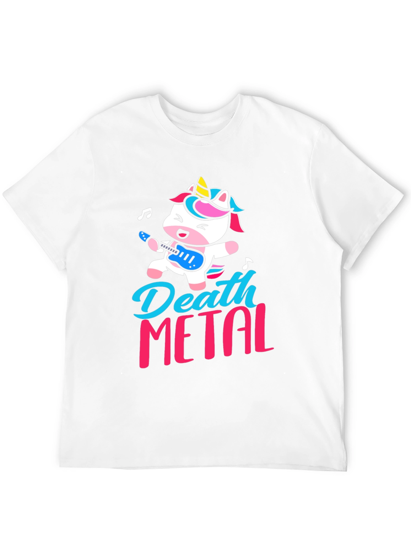 Black Death Metal Unicorn Graphic T-Shirt view 12