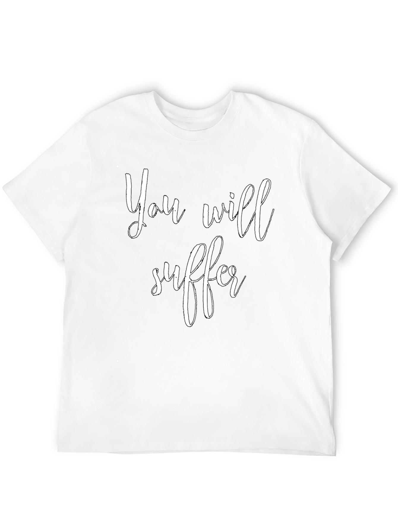 Black You Will Suffer Graphic Tee - Black Crew Neck Shirt view 12