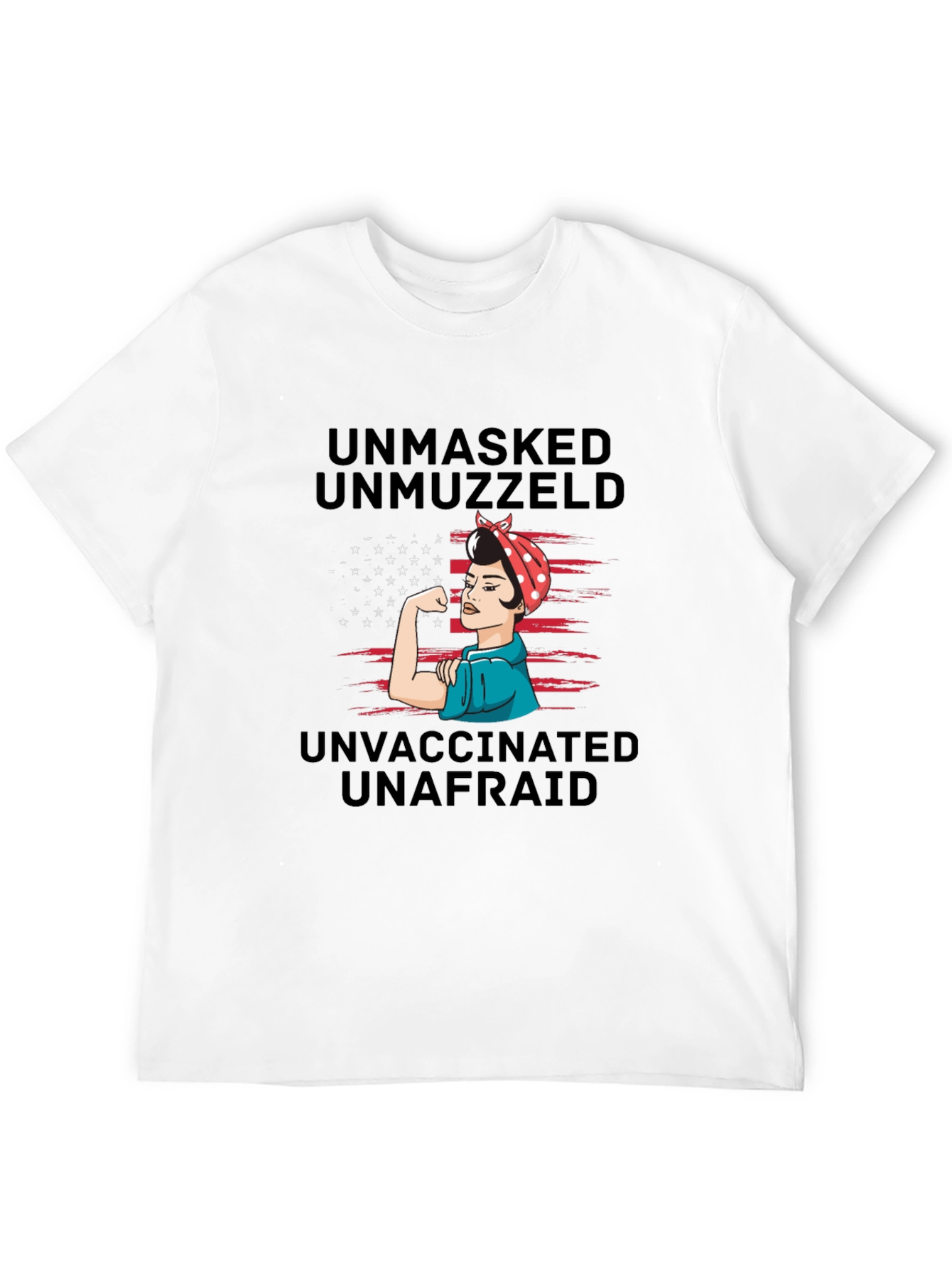 Black Unmasked Unmuzzled Unafraid Graphic Tee view 12