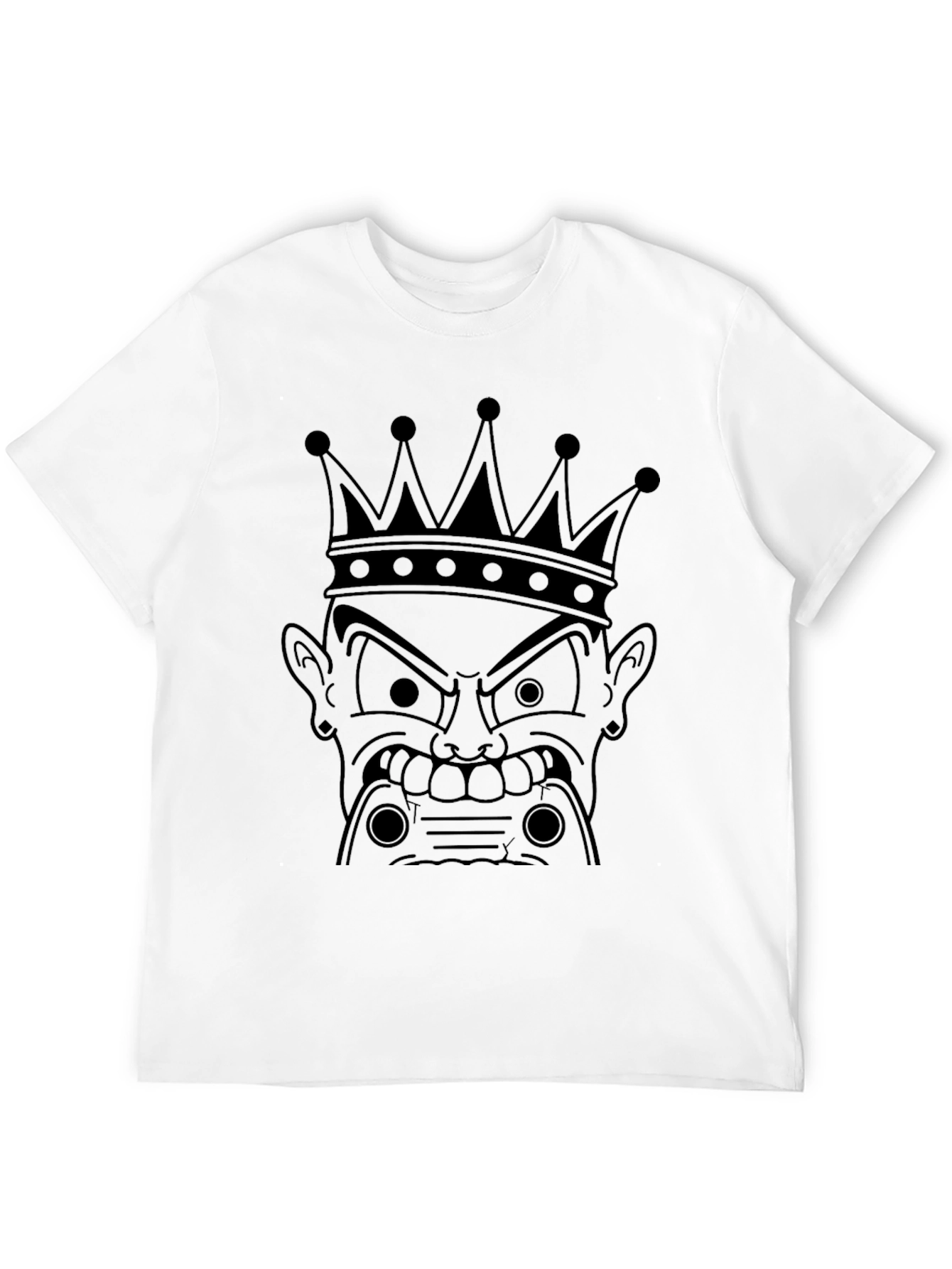 Black King Cartoon Graphic Print Black T-Shirt view 12