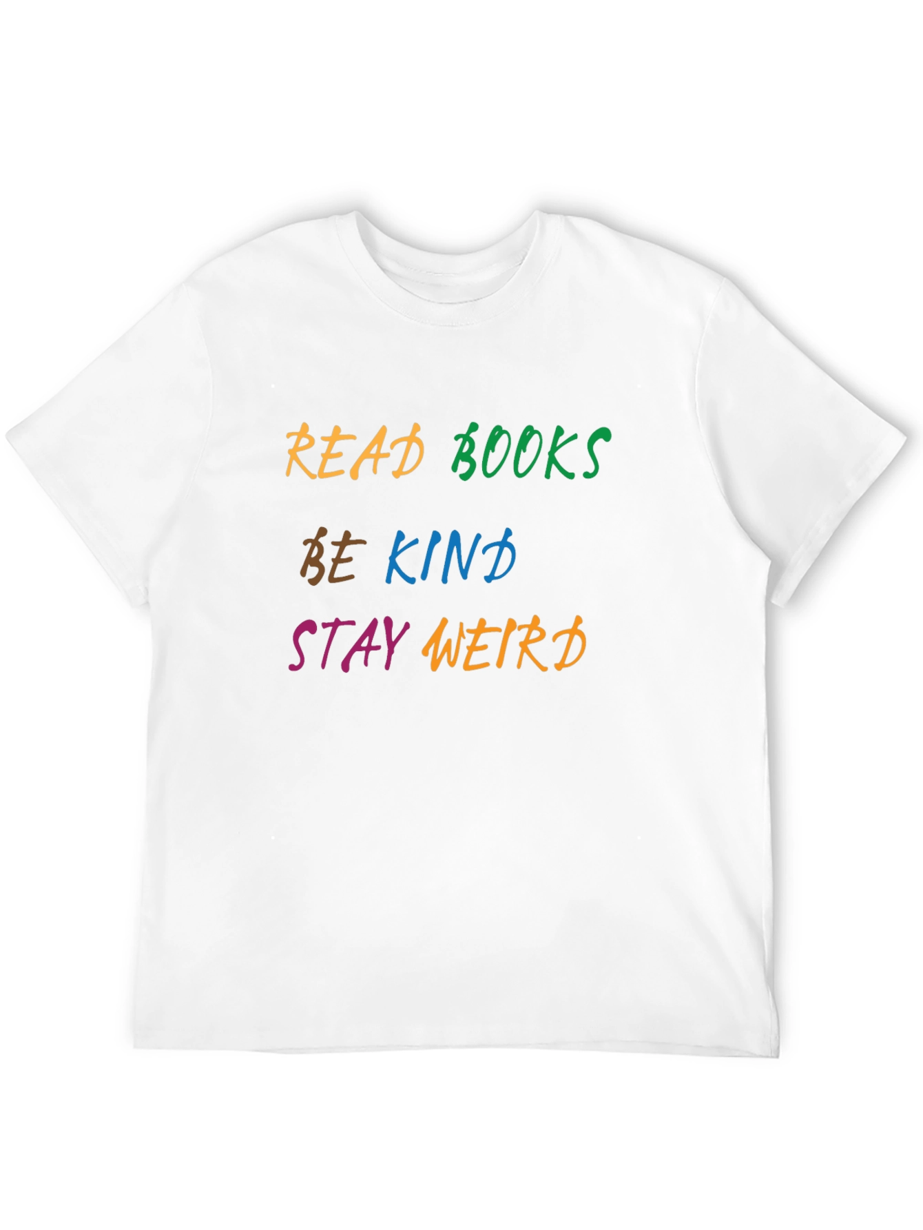 Black Read Books Be Kind Stay Weird Graphic Tee view 12