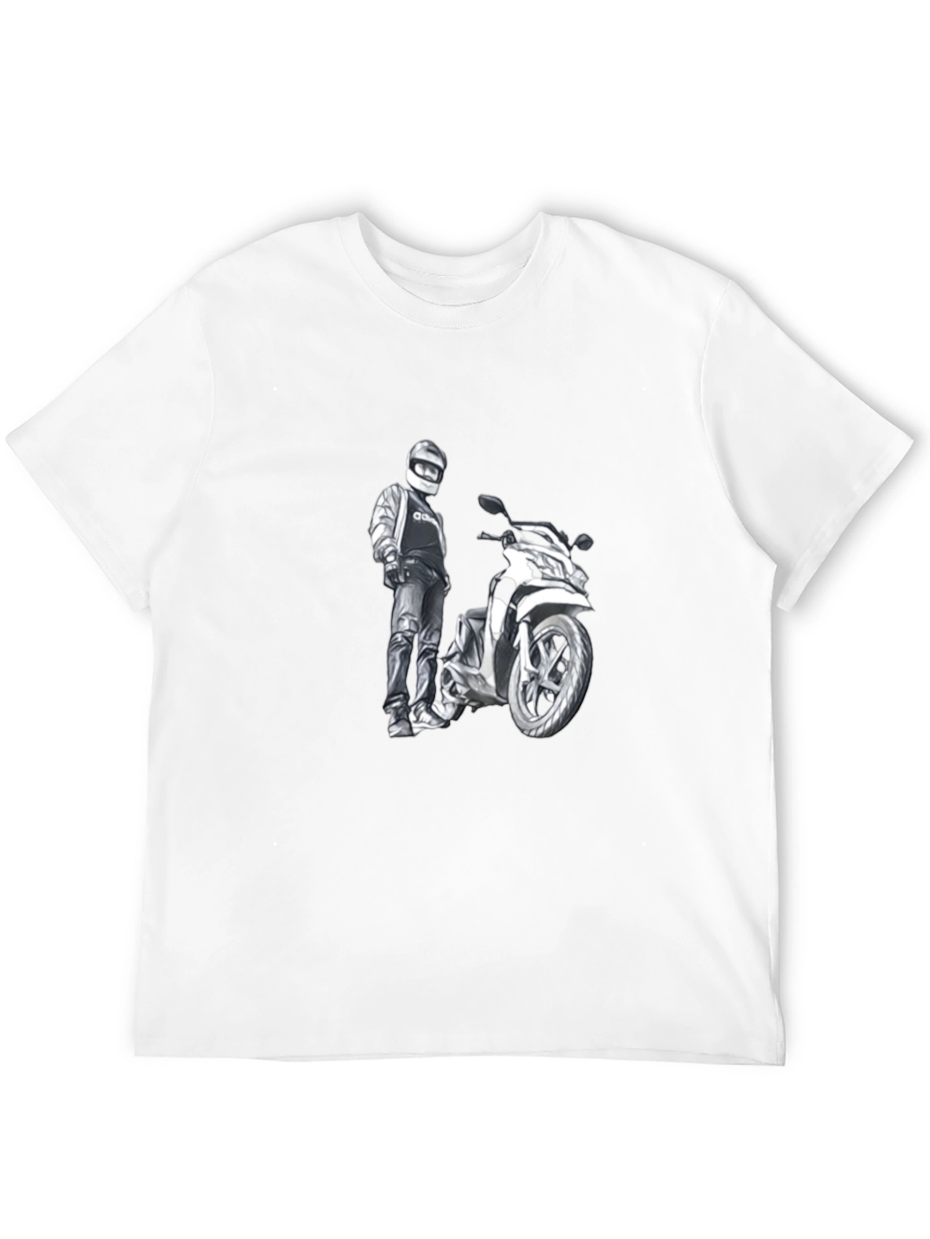 Black Motorcycle Graphic Tee - Black Cotton Comfort view 12