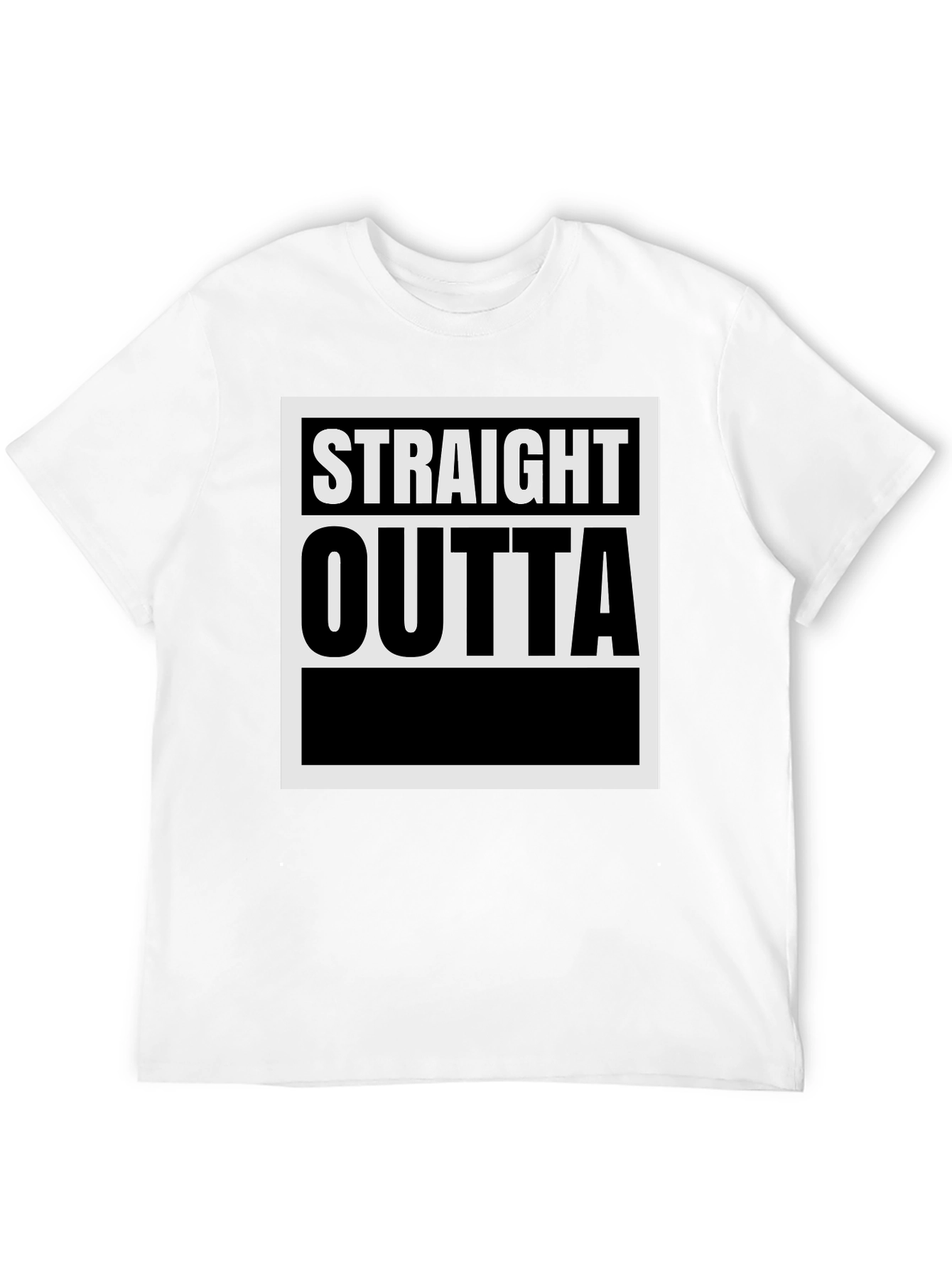 Black Straight Outta T-Shirt - Classic Graphic Tee view 12