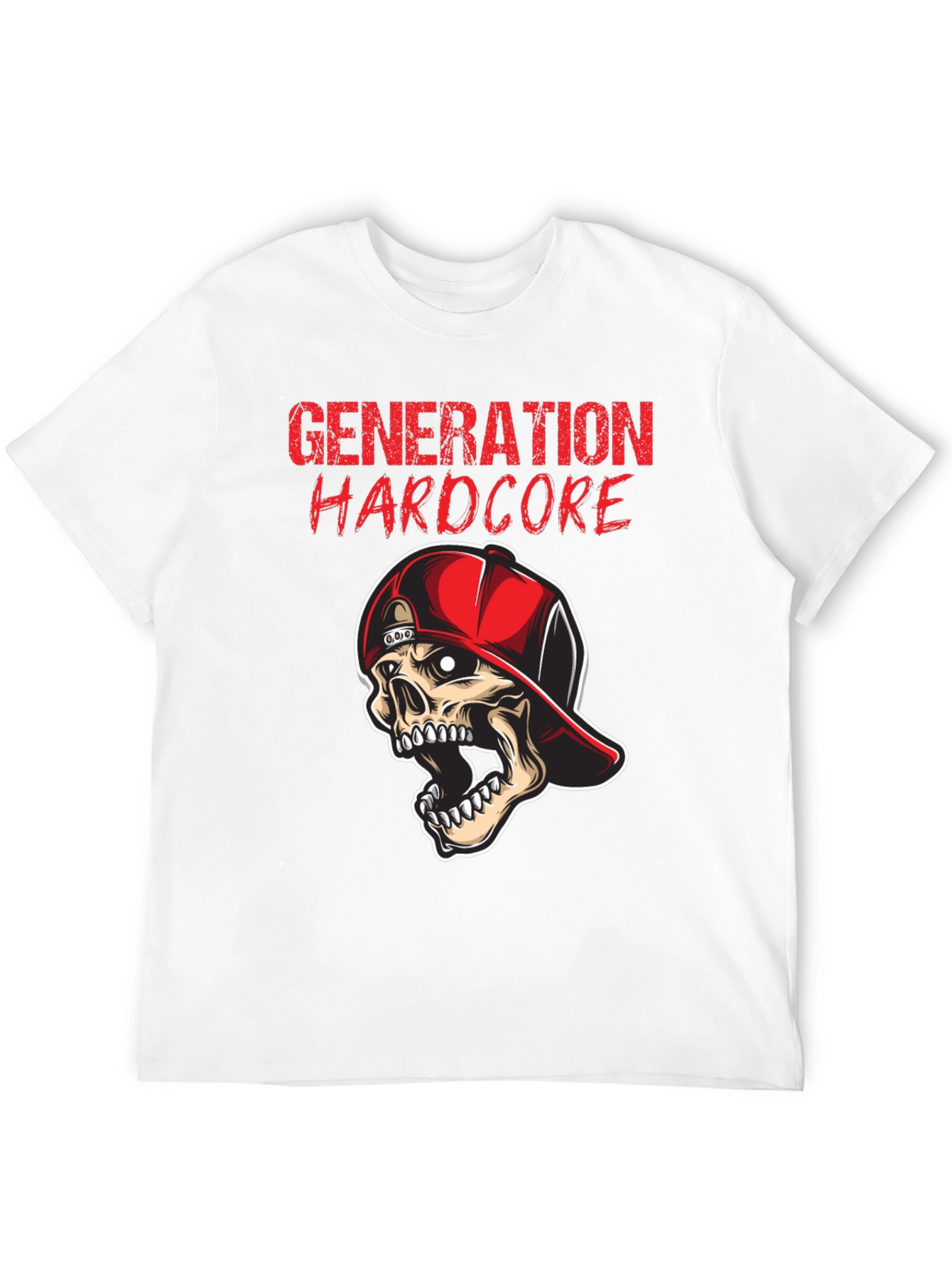 Black Generation Hardcore Skull Graphic Tee - Black Cotton T-Shirt view 12