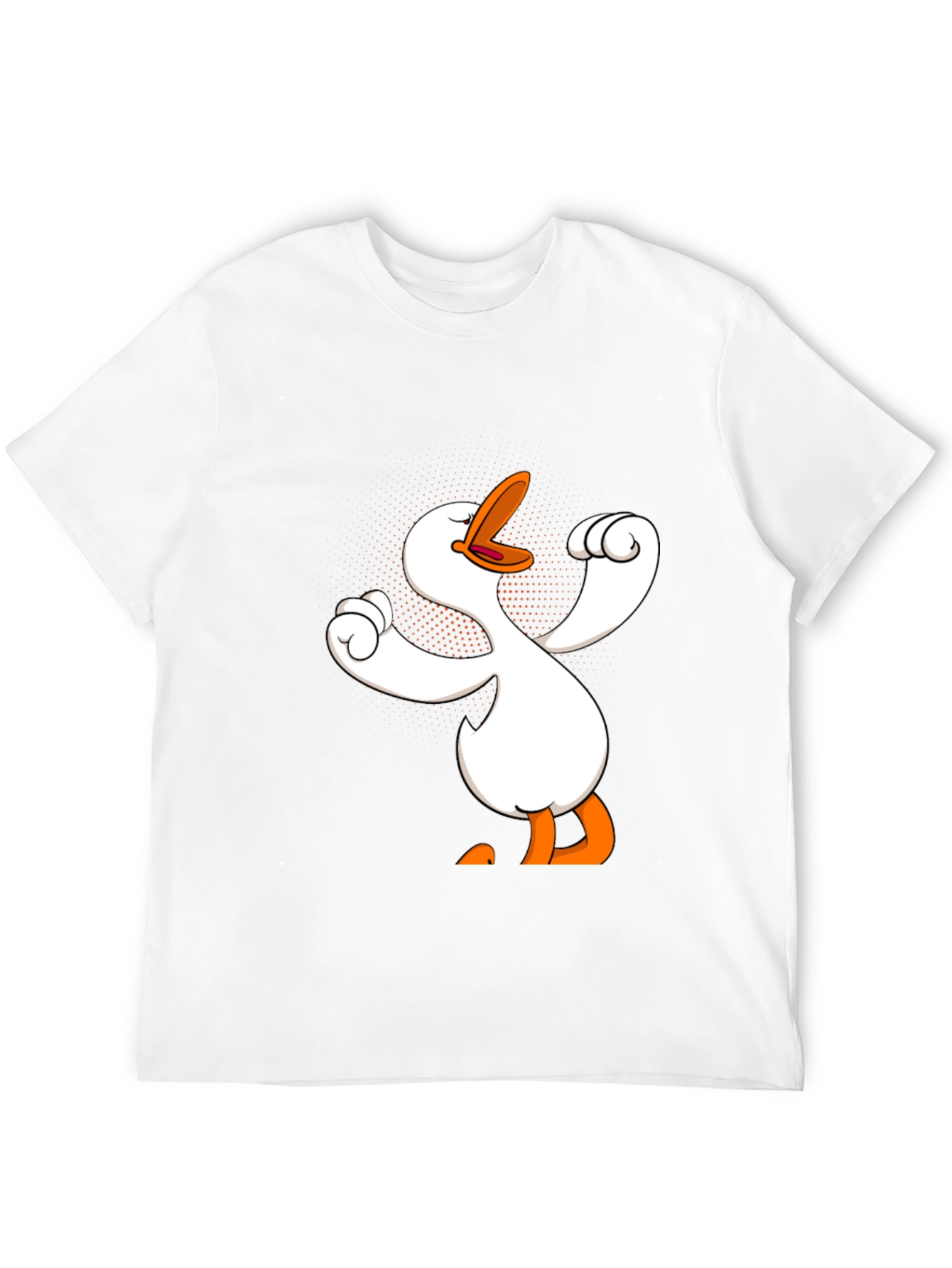 Black Funny Goose Cartoon Graphic Black T-Shirt view 12